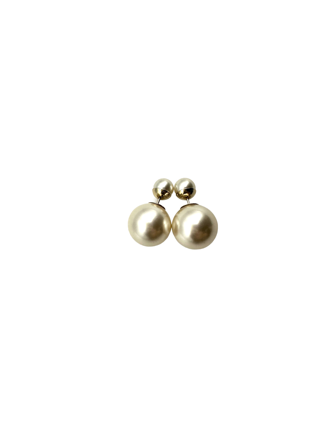 Dior Tribales  Earrings with Double White Resin Pearls and Gold-Finished DOJE05