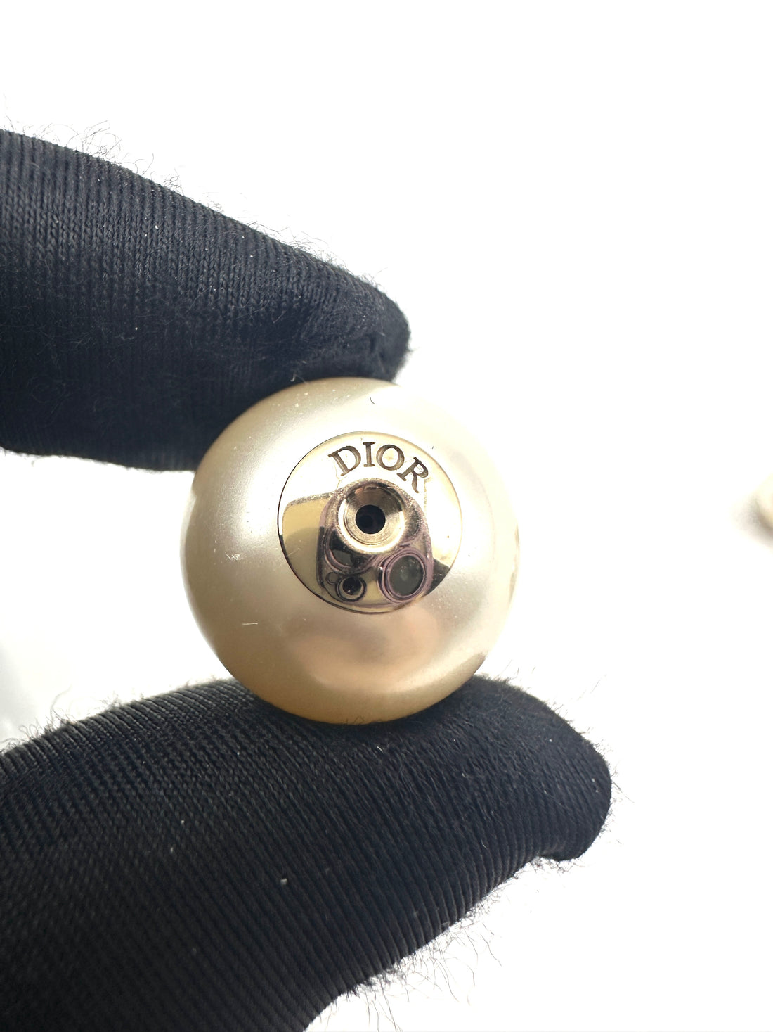 Dior Tribales  Earrings with Double White Resin Pearls and Gold-Finished DOJE05