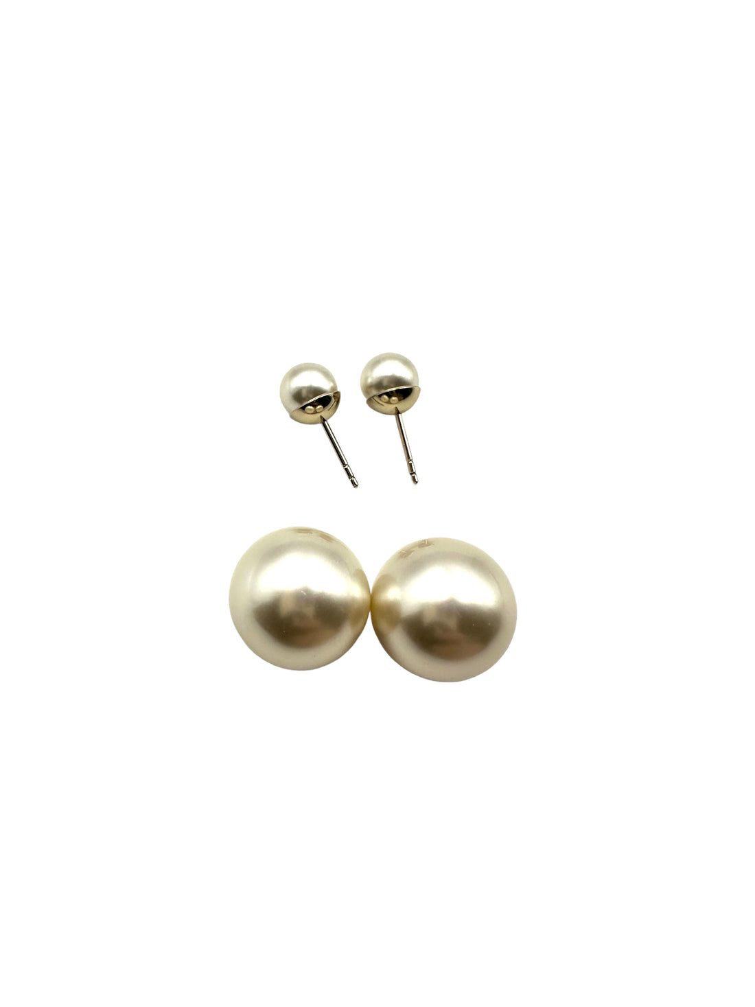Dior Tribales  Earrings with Double White Resin Pearls and Gold-Finished DOJE05