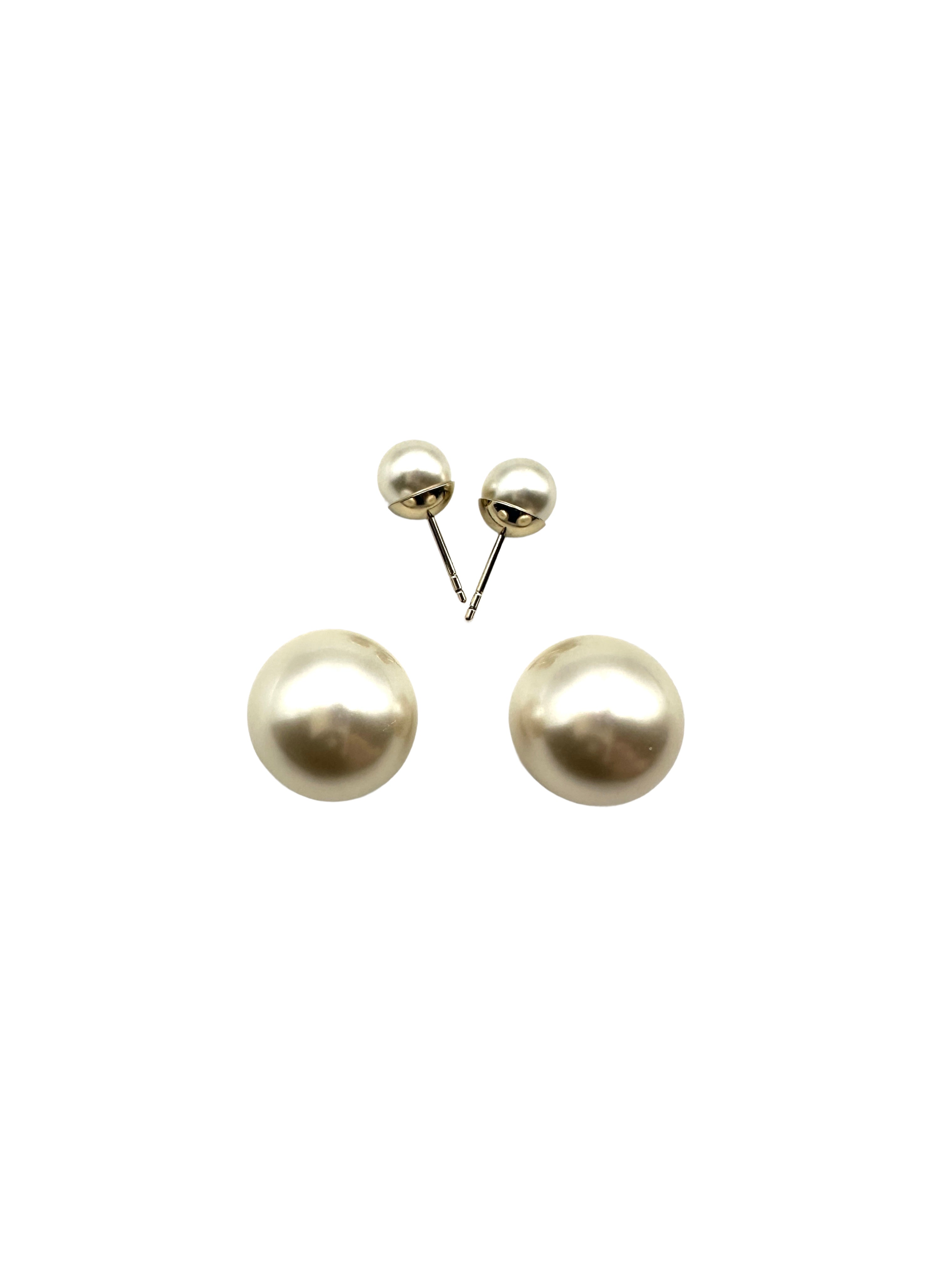 Dior Tribales  Earrings with Double White Resin Pearls and Gold-Finished DOJE05