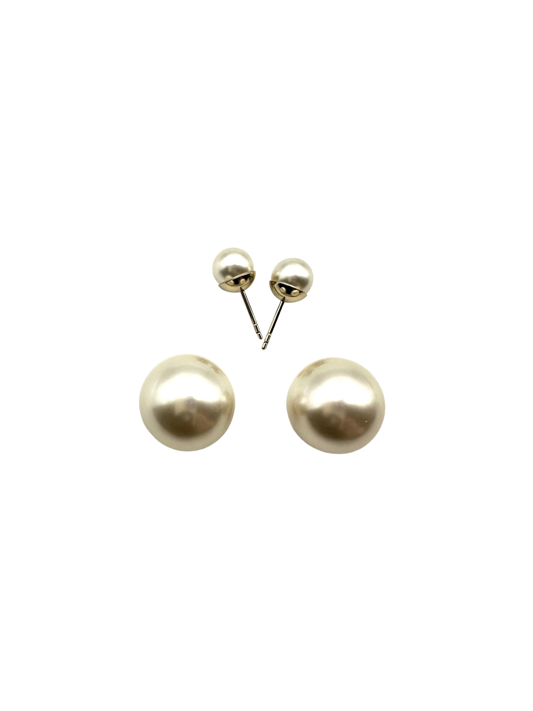 Dior Tribales  Earrings with Double White Resin Pearls and Gold-Finished DOJE05