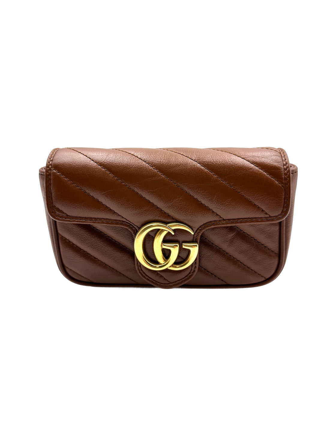 Gucci Brown Leather Mini Marmont Bag GG657