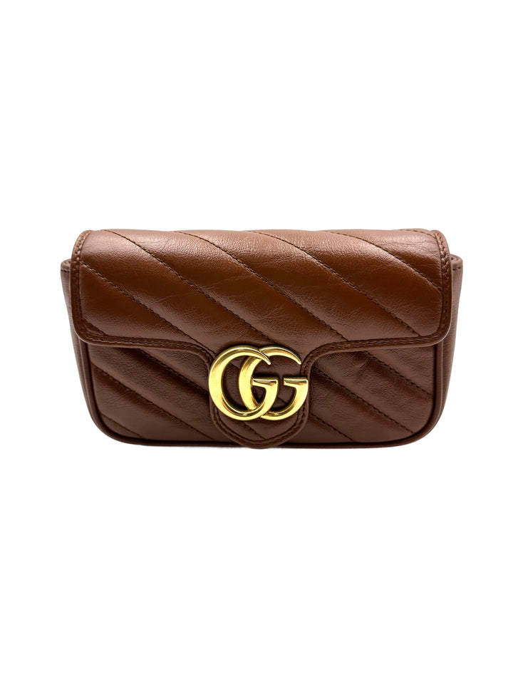 Gucci Brown Leather Mini Marmont Bag GG657