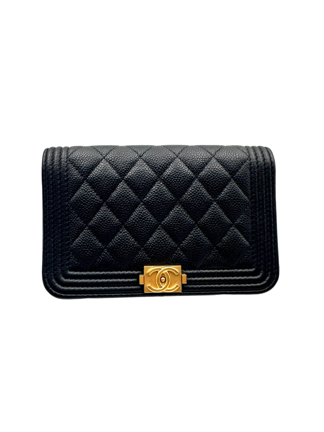 Chanel Caviar Leather Boy Wallet on Chain black (31***61) CC991