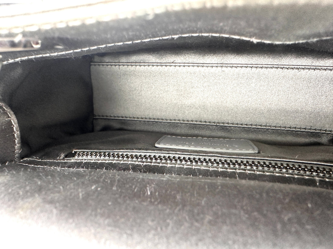 Dior Three-Compartment Satin Crystal-Studded Lady Dior Bag  Gray DR345