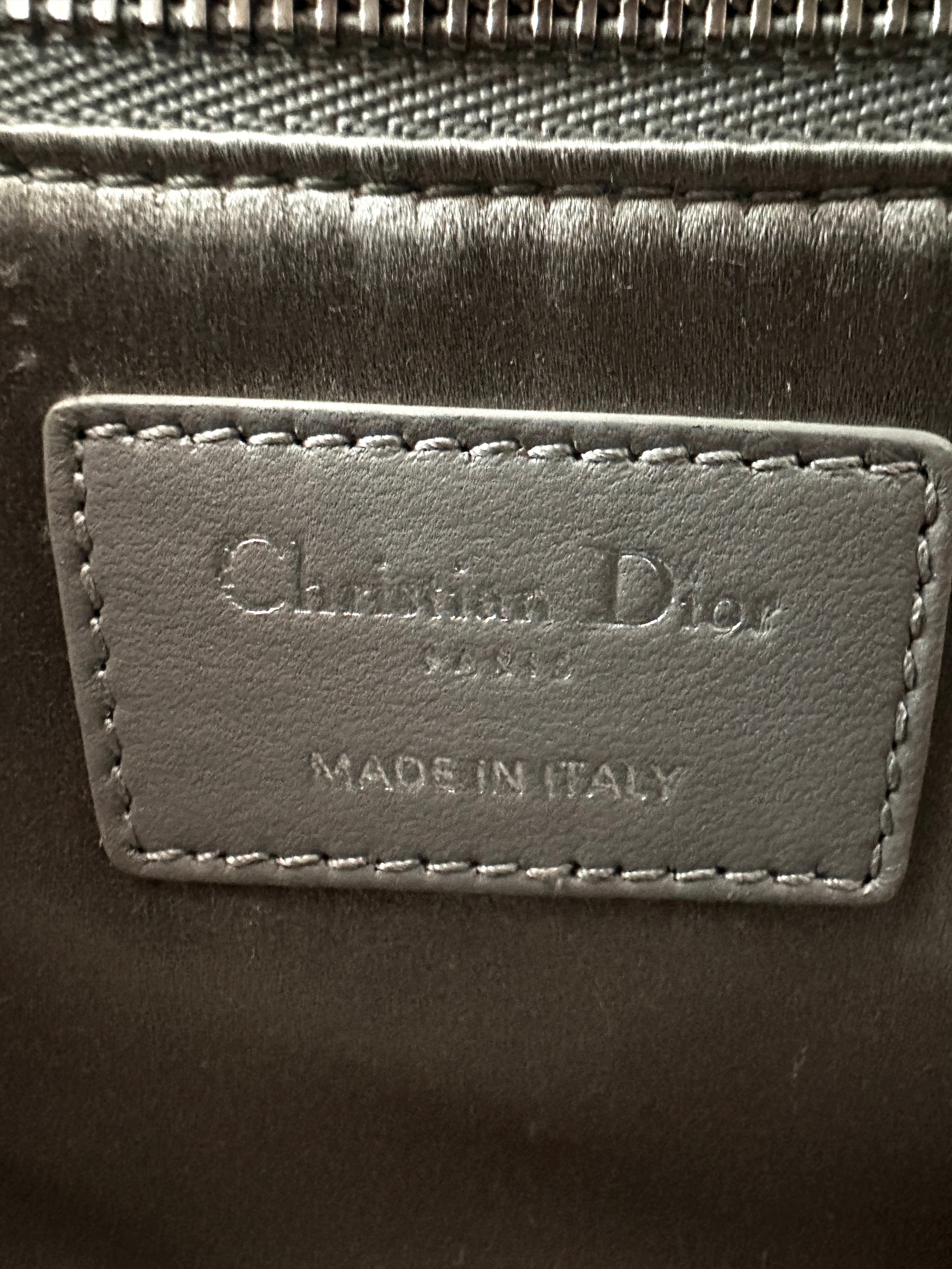 Dior Three-Compartment Satin Crystal-Studded Lady Dior Bag  Gray DR345
