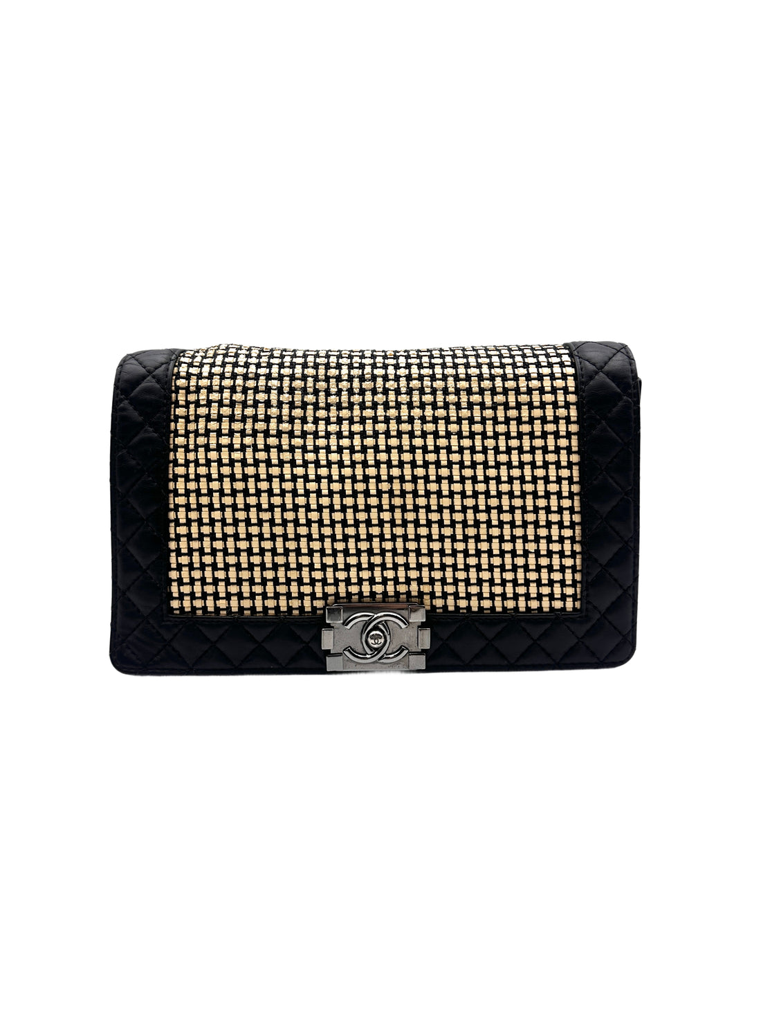 Chanel Black Leather Two-Tone LeBoy Bag  (19***32) CC899