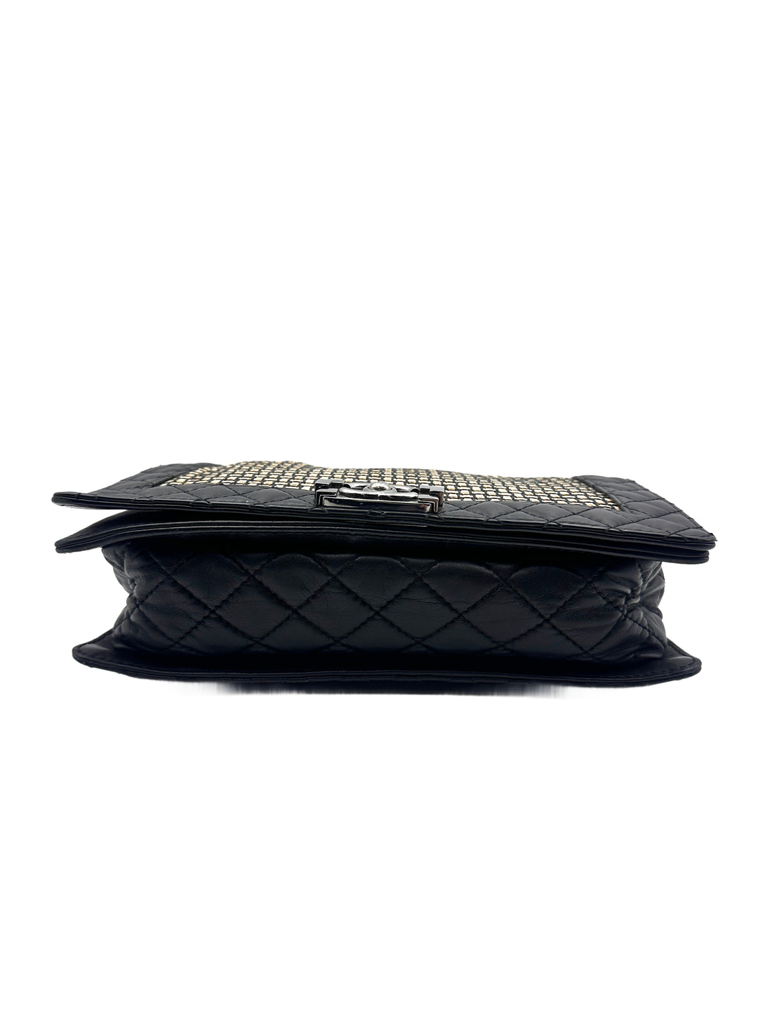 Chanel Black Leather Two-Tone LeBoy Bag  (19***32) CC899