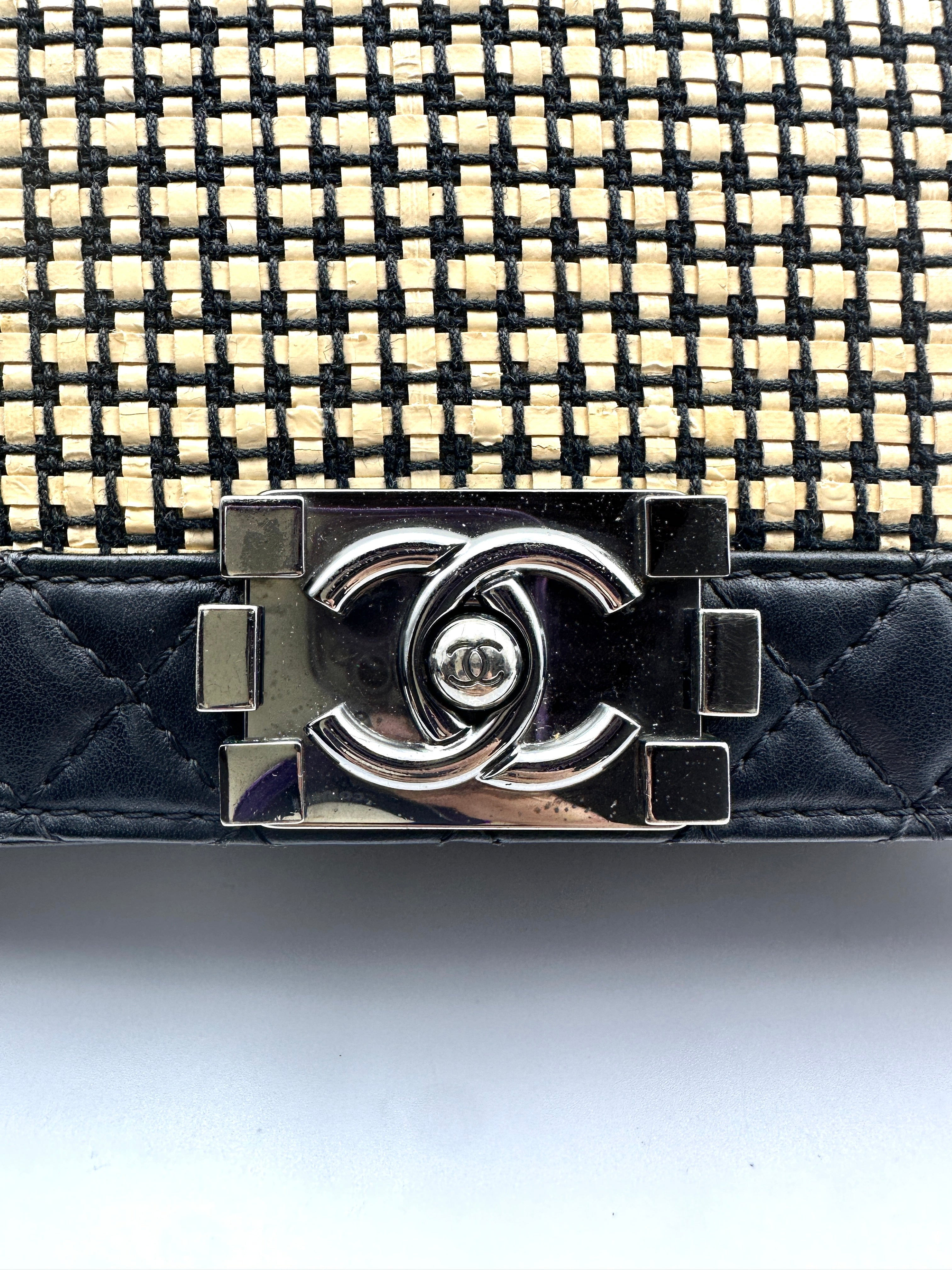 Chanel Black Leather Two-Tone LeBoy Bag  (19***32) CC899