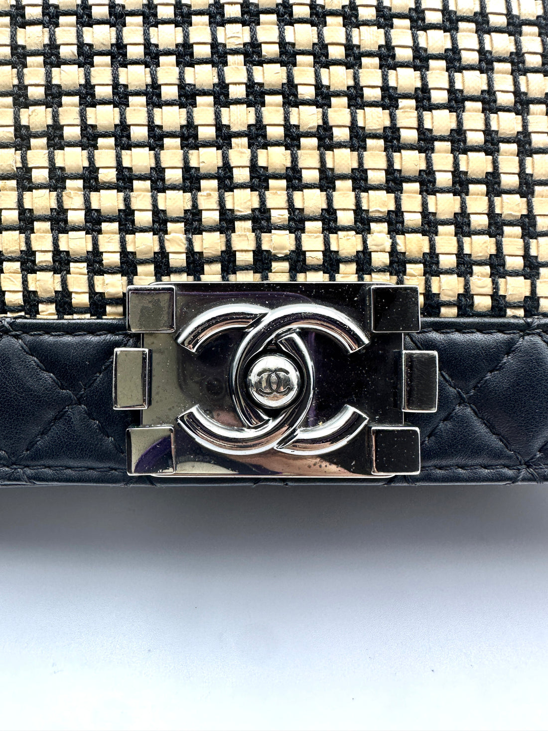 Chanel Black Leather Two-Tone LeBoy Bag  (19***32) CC899