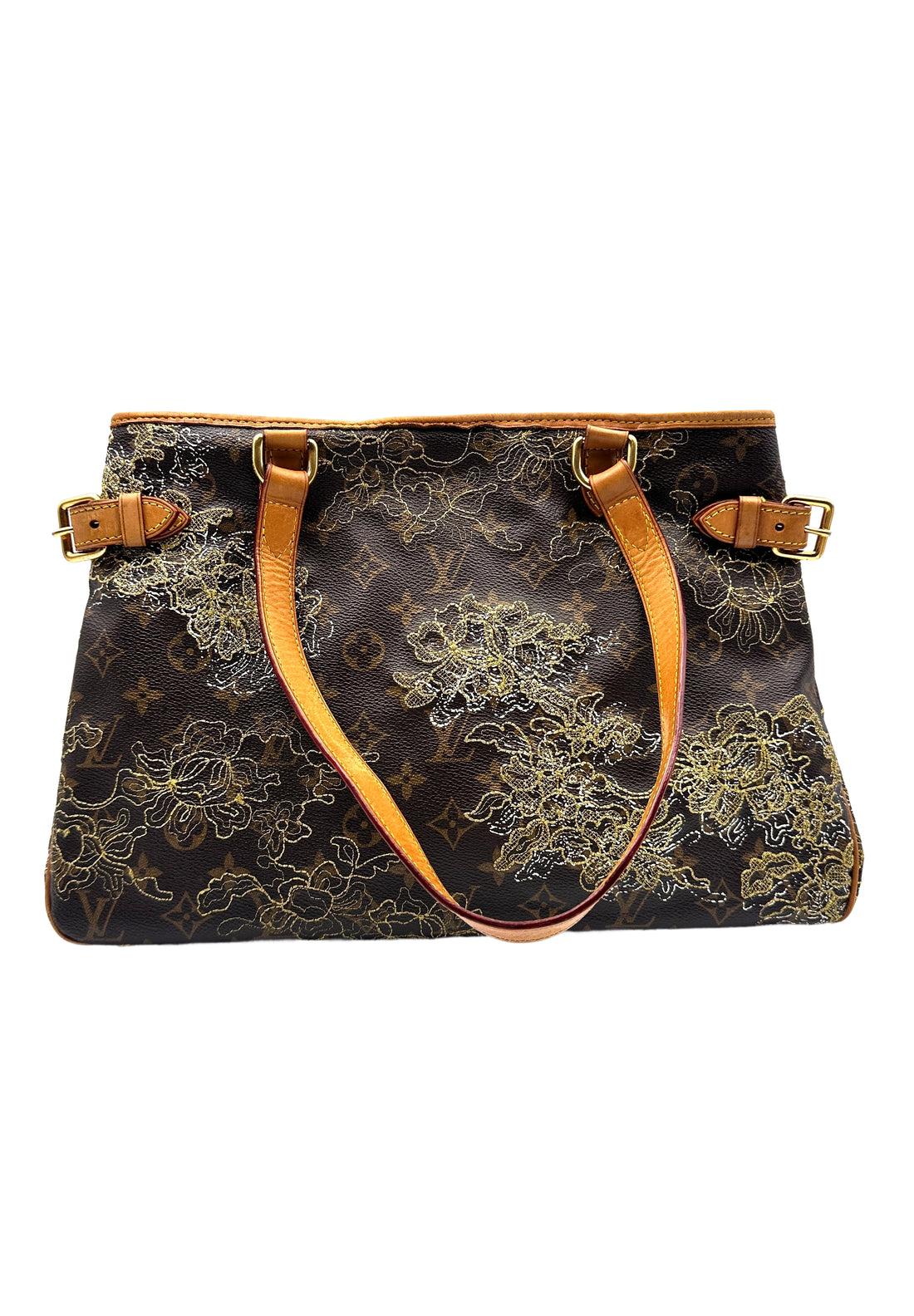 Louis Vuitton Monogram Limited Edition Gold Embroidered Horizontal Tote Bag Pumpkin Bag LV1395