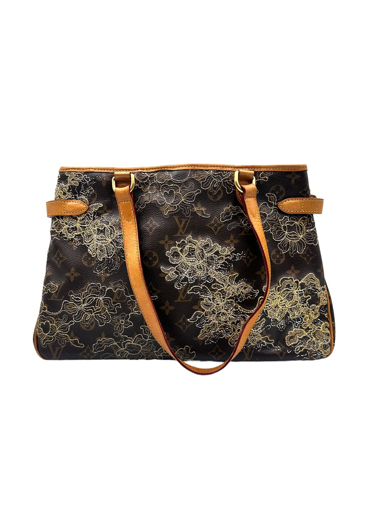 Louis Vuitton Monogram Limited Edition Gold Embroidered Horizontal Tote Bag Pumpkin Bag LV1395