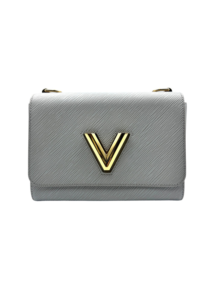 Louis Vuitton Twist Medium Light Gray Wavy Pattern Bag LV1396