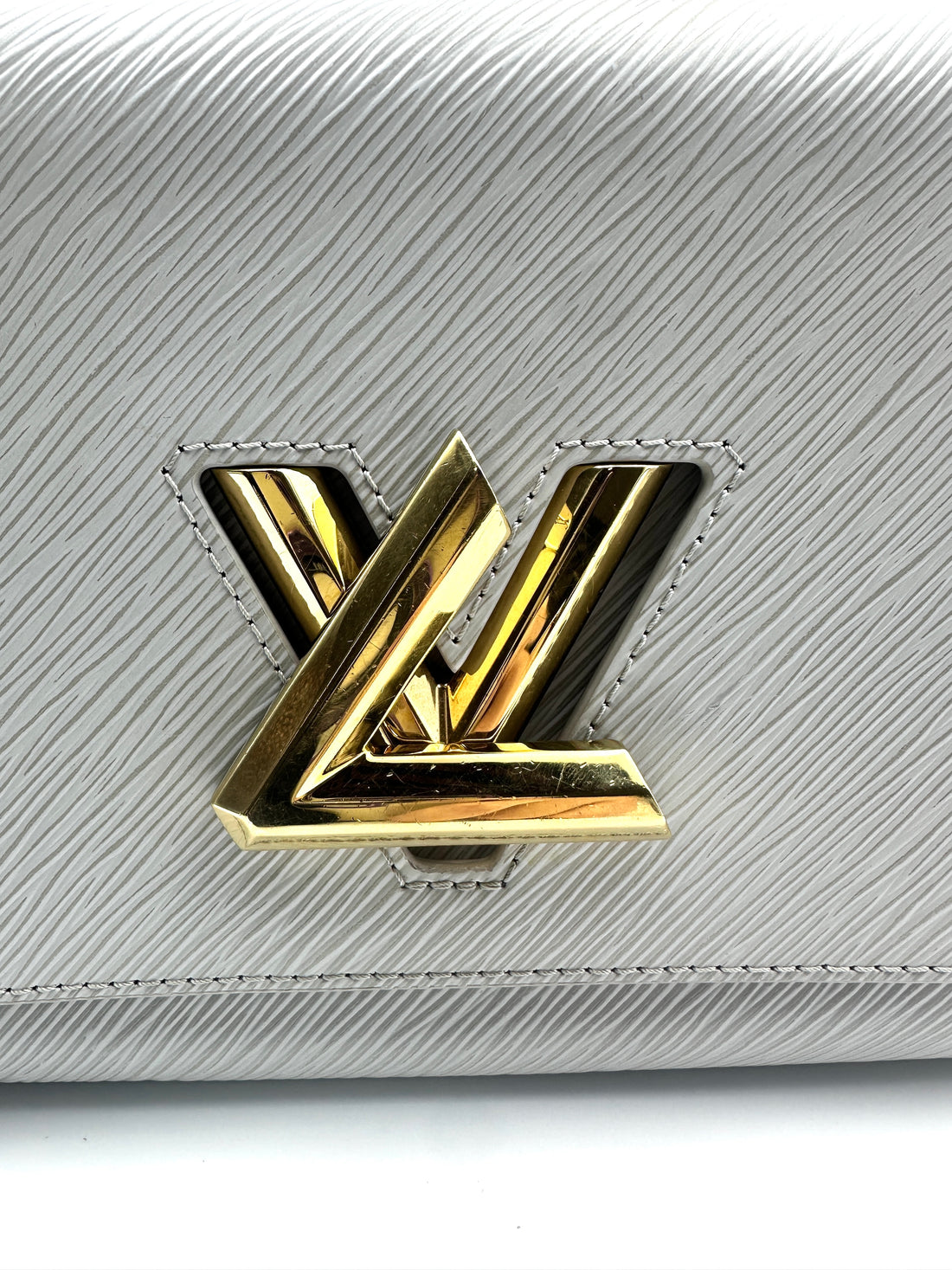 Louis Vuitton Twist Medium Light Gray Wavy Pattern Bag LV1396