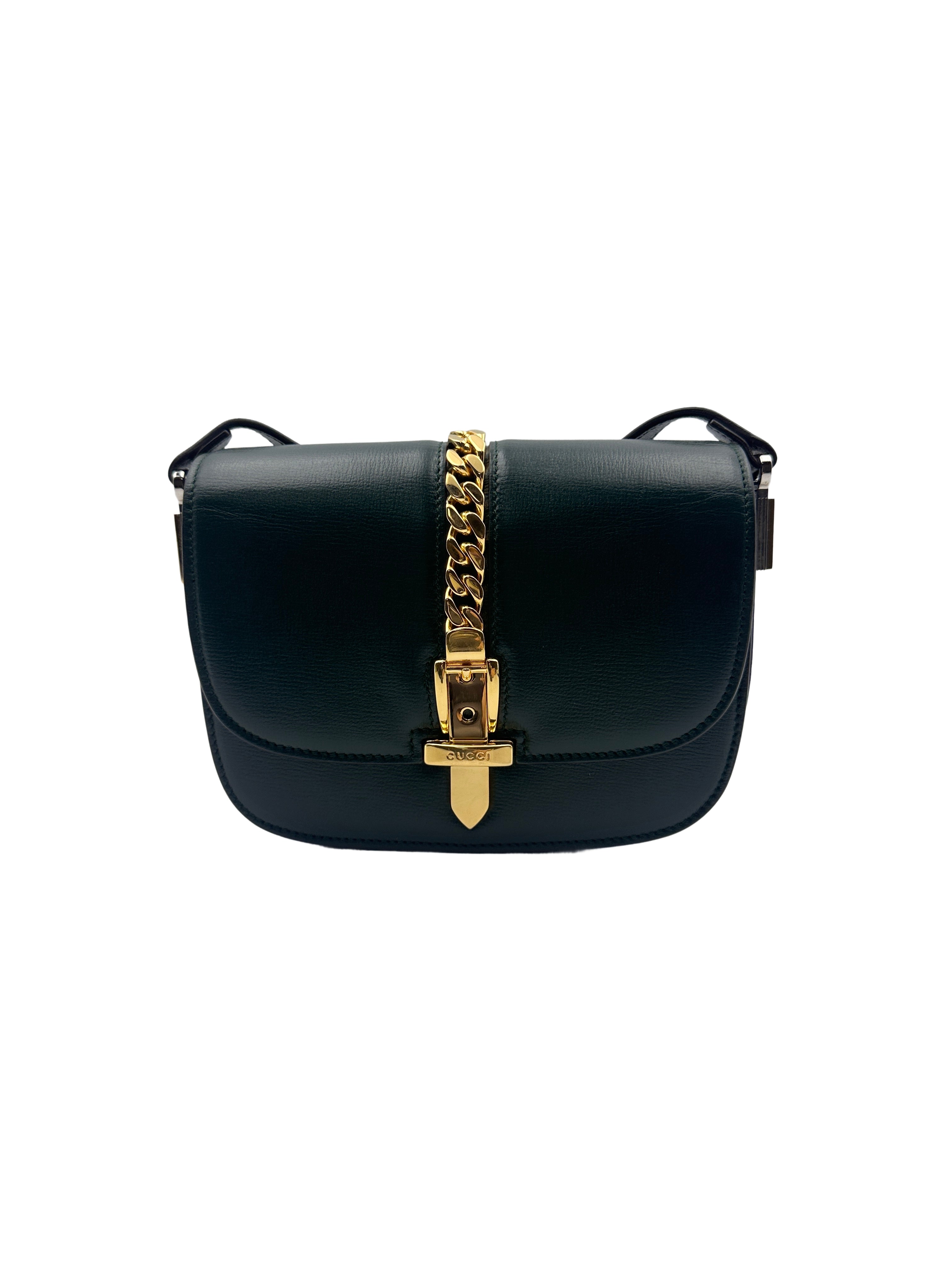 Gucci 1969 Series Cowhide Saddle Bag, Dark Green GG607