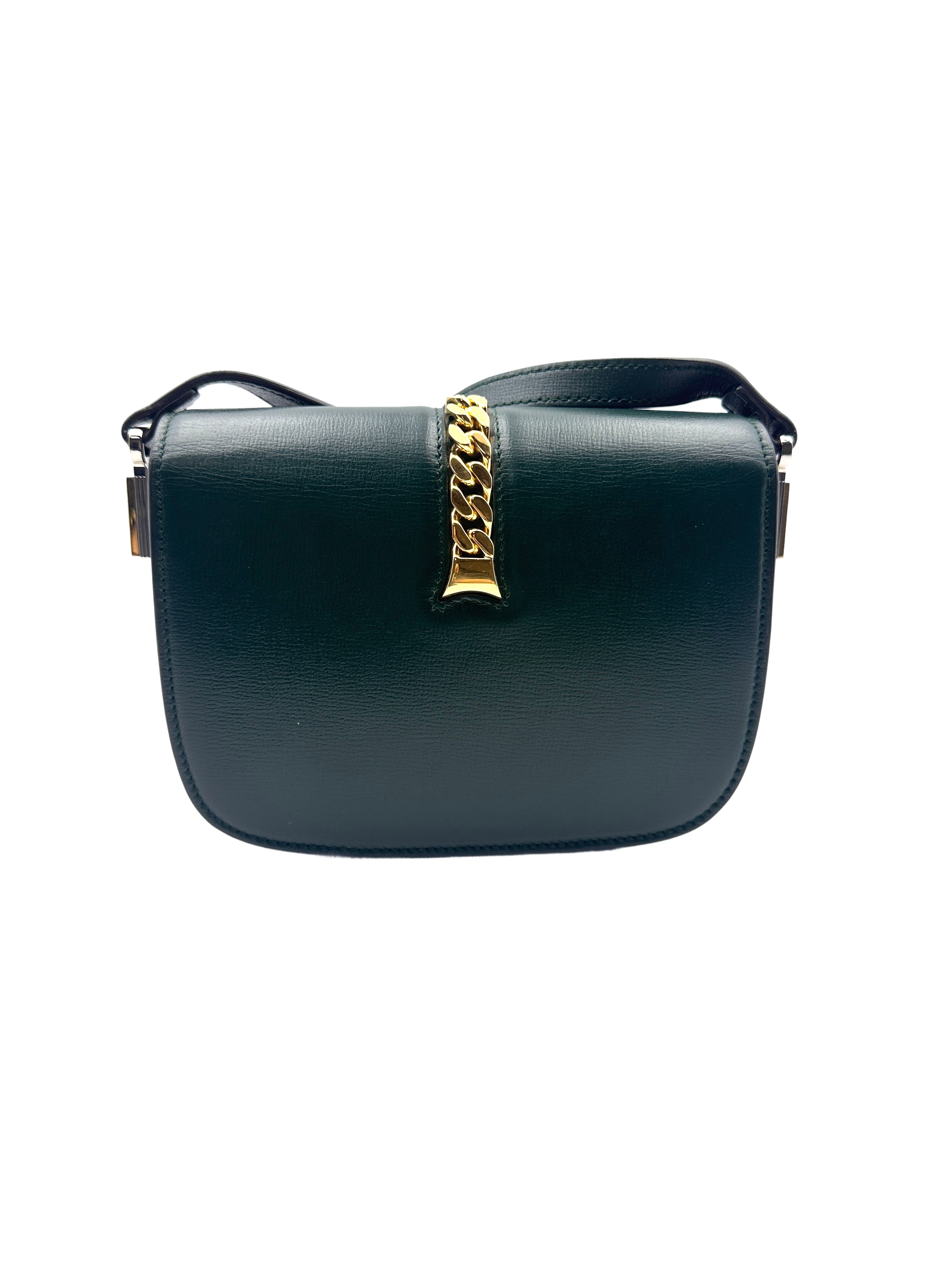 Gucci 1969 Series Cowhide Saddle Bag, Dark Green GG607