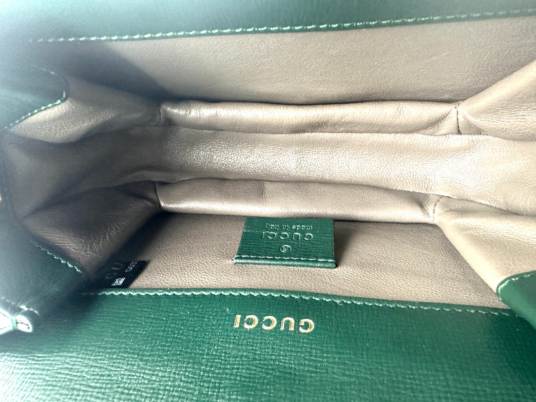Gucci 1969 Series Cowhide Saddle Bag, Dark Green GG607