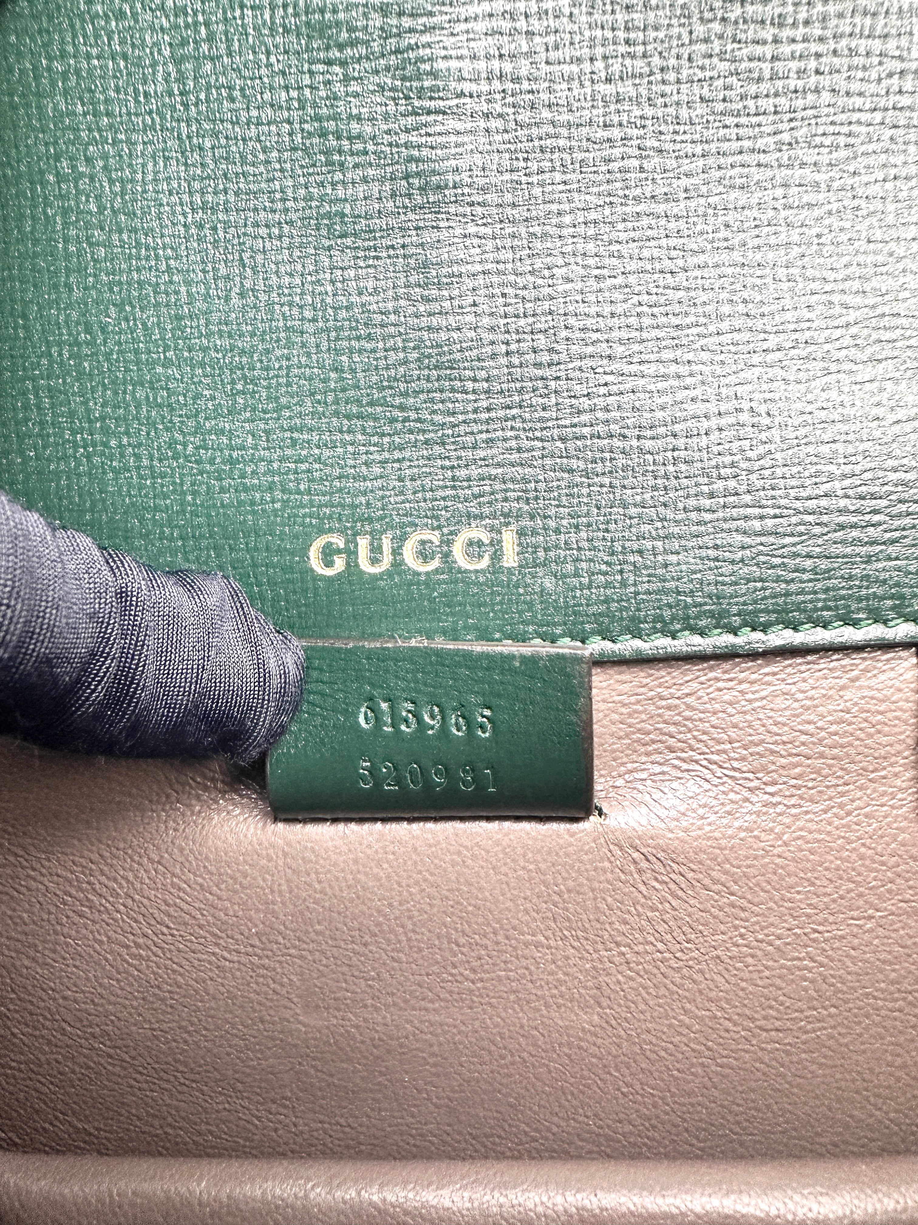 Gucci 1969 Series Cowhide Saddle Bag, Dark Green GG607