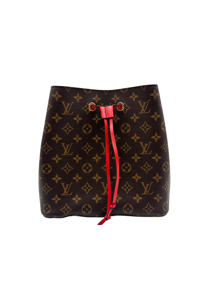 Louis Vuitton Neo Noé Monogram Red Bucket Bag LV1394