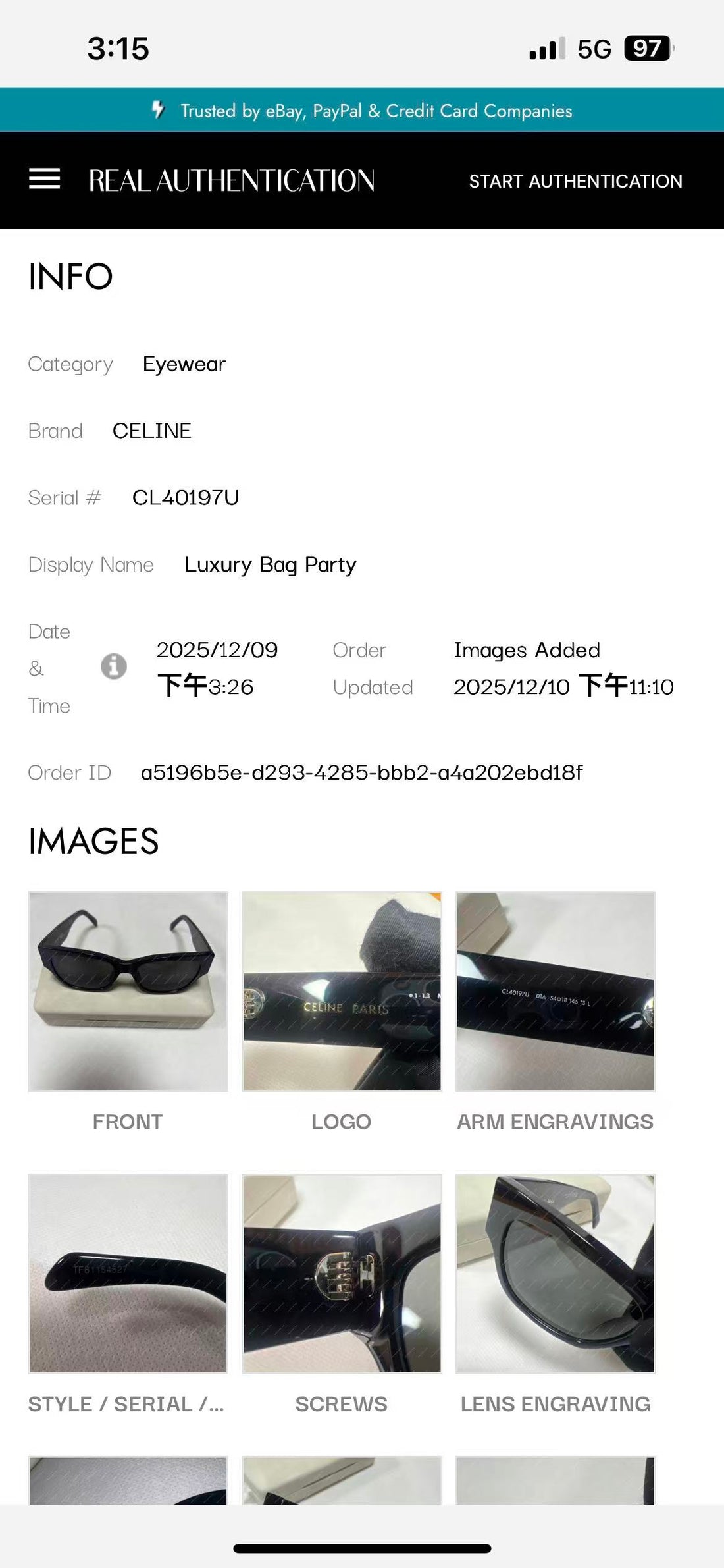 Celine Monochroms CL40197U Shiny Black Cat Eye Sunglasses with White Logo CEG01