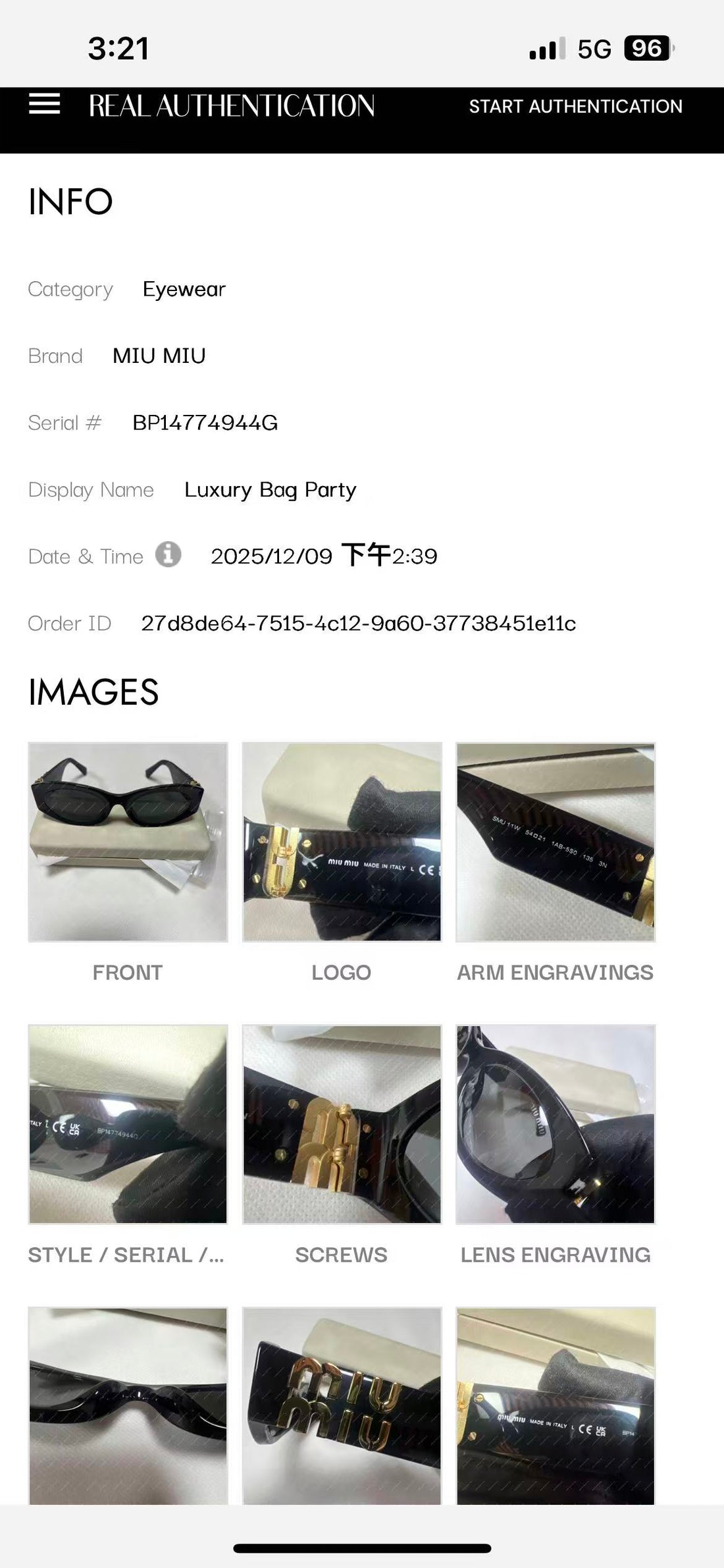 Miu Miu SMU11W Oval Sunglasses MMG01