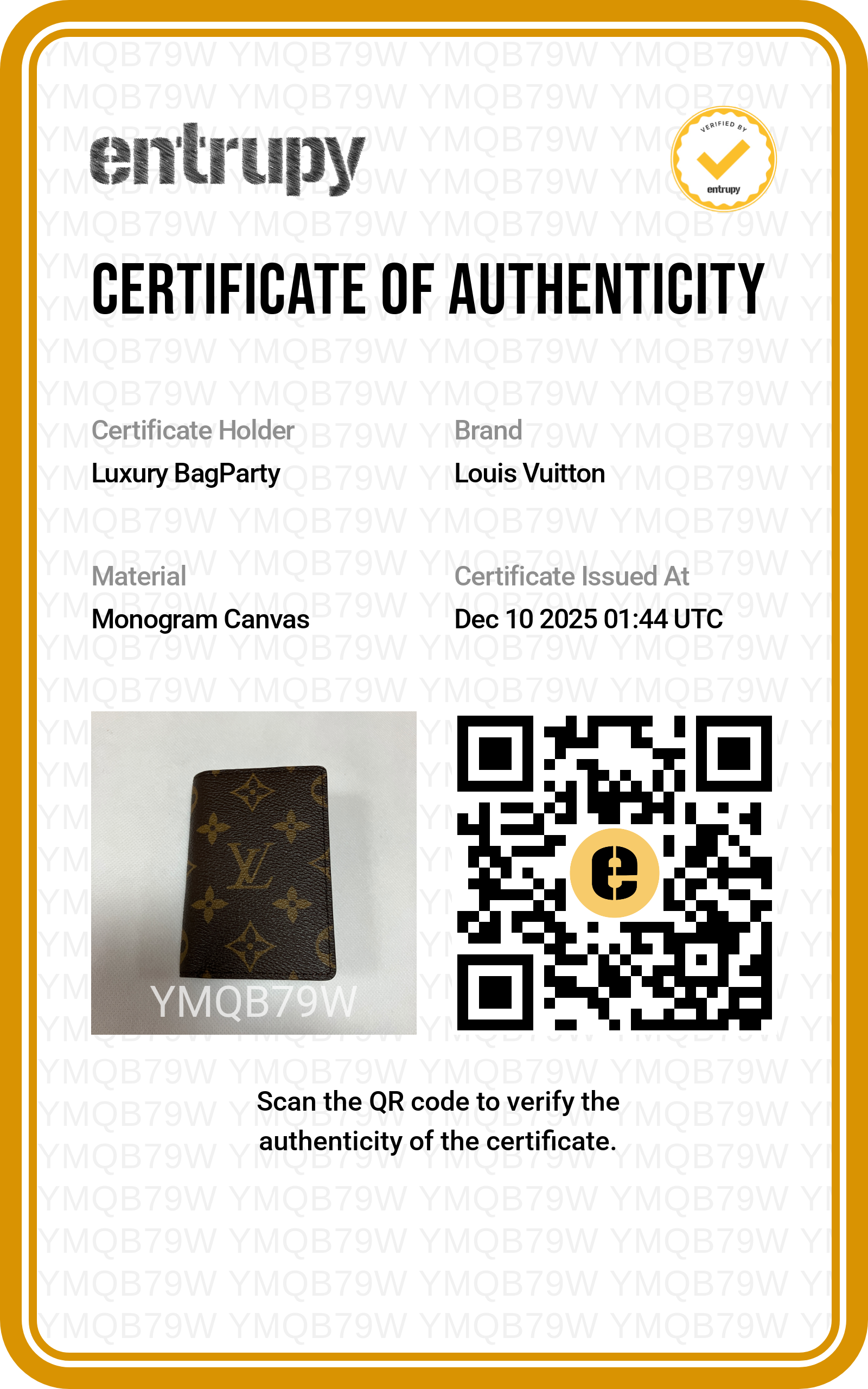 LV Classic Monogram Wallet  Brown LVA02