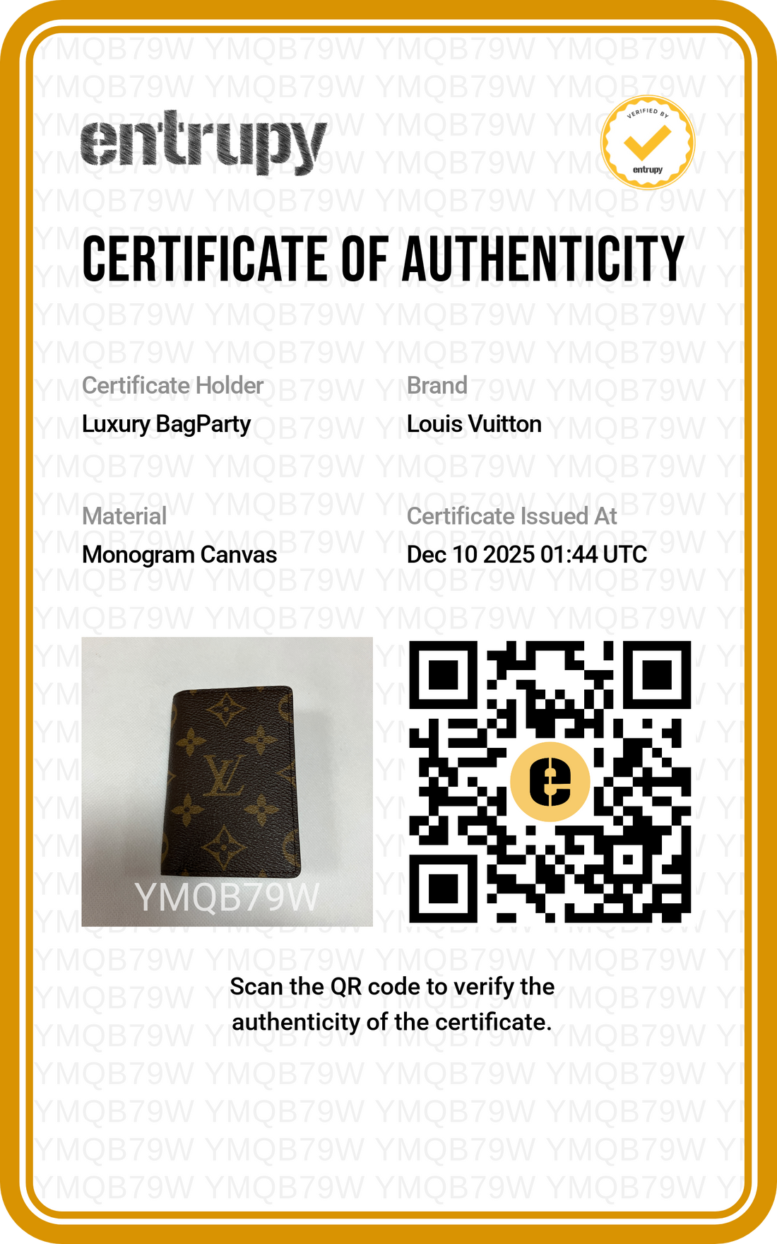 LV Classic Monogram Wallet  Brown LVA02