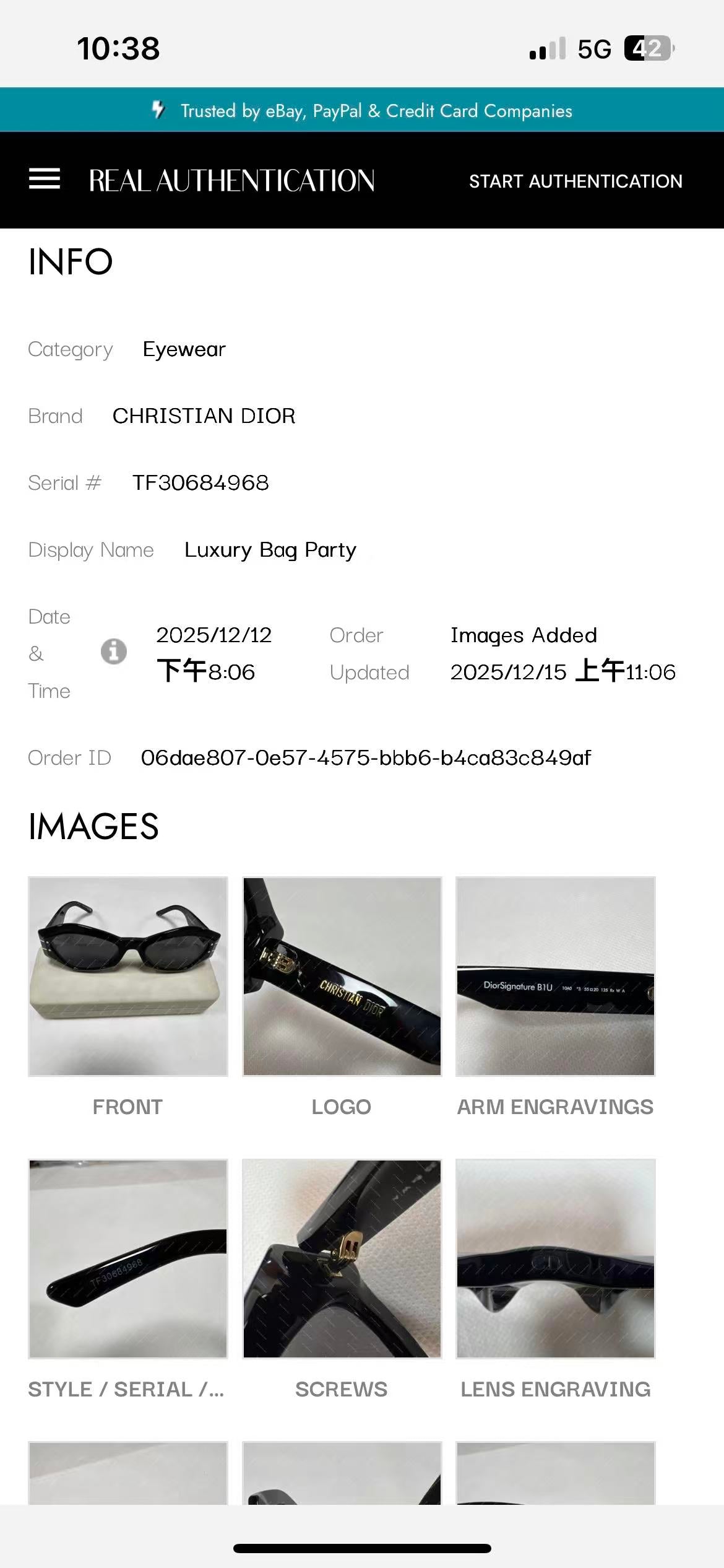 Dior DiorSignature B1U Black Butterfly Sunglasses DOG01