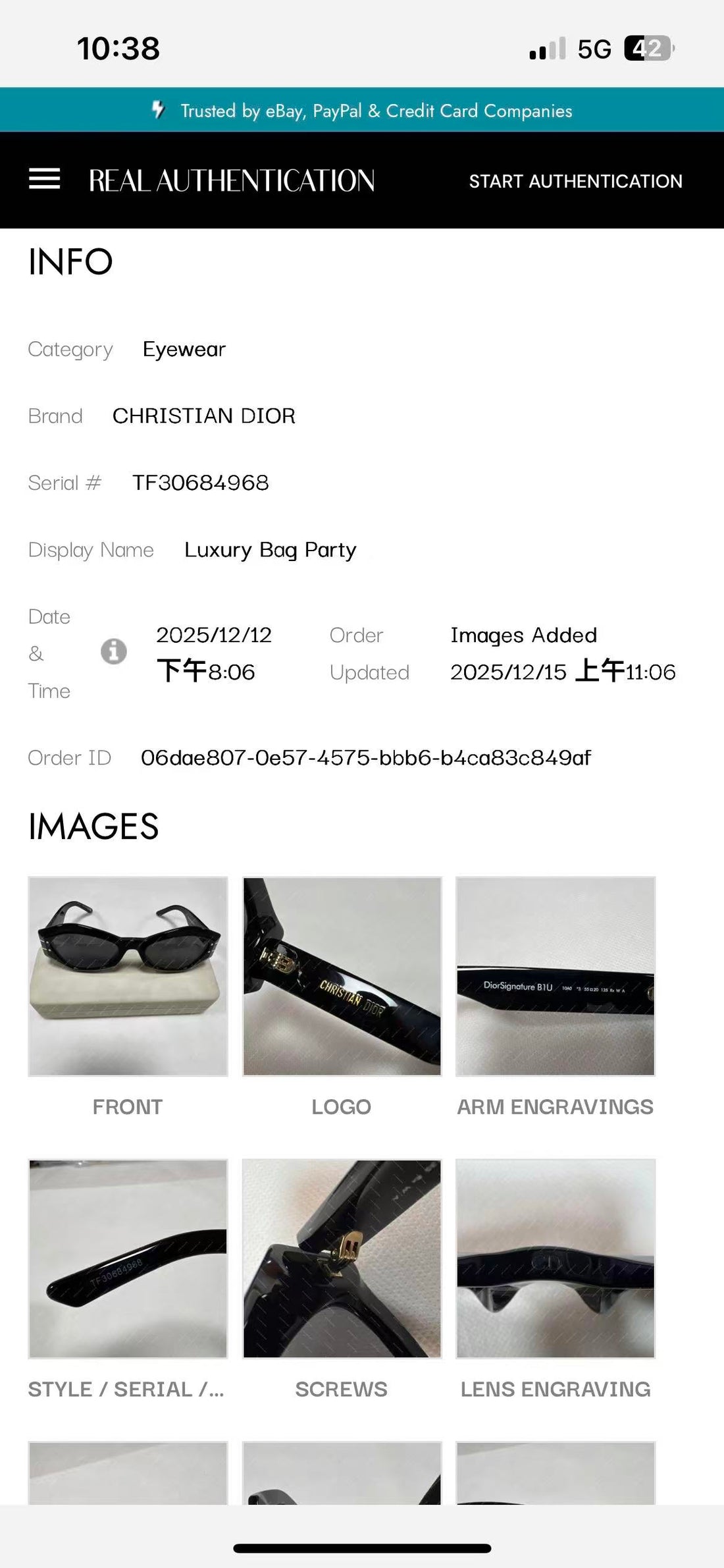 Dior DiorSignature B1U Black Butterfly Sunglasses DOG01