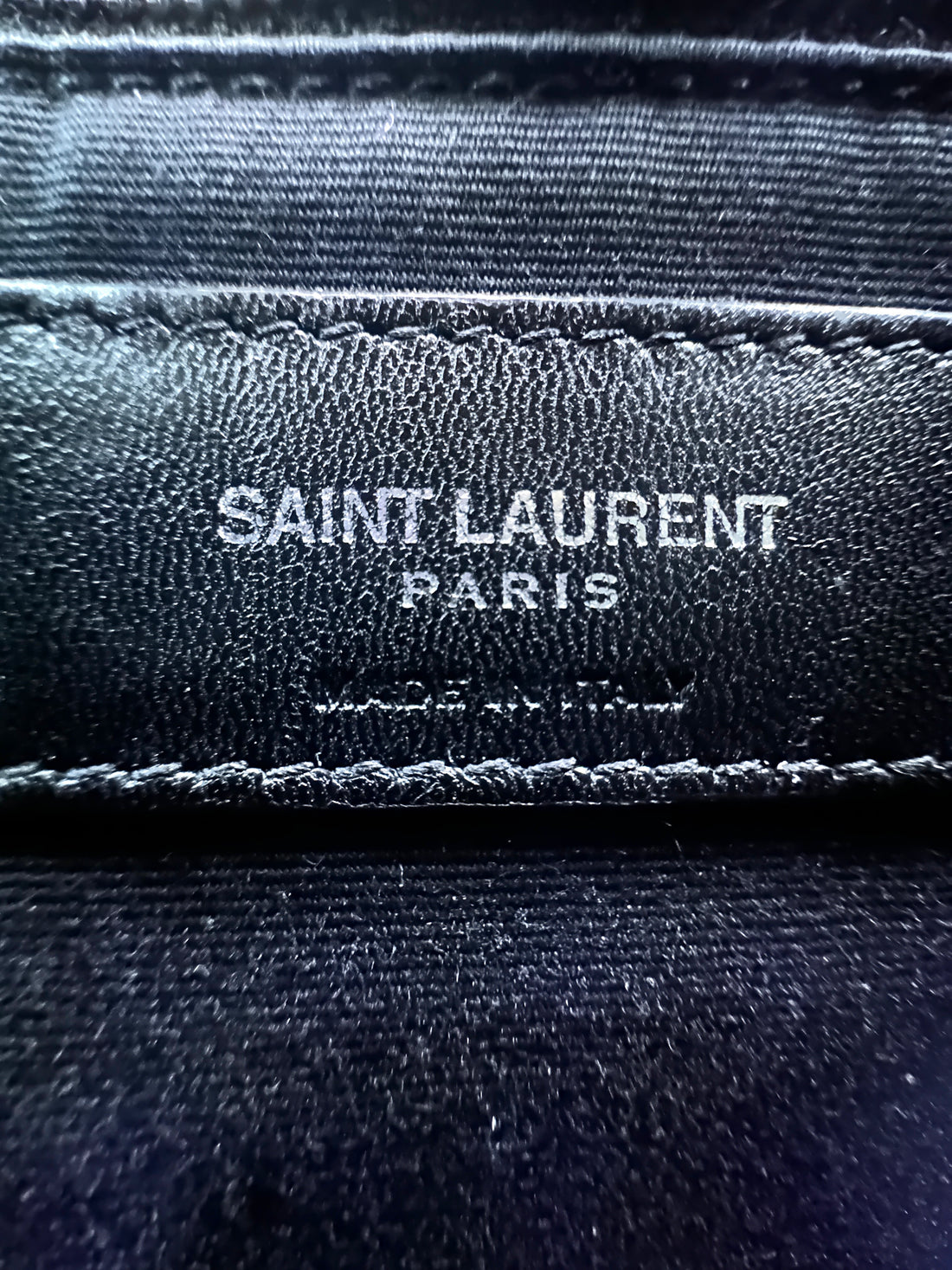 Saint Laurent Loulou Small Black Silver Full Leather V-Stitch Square Pouch SL143