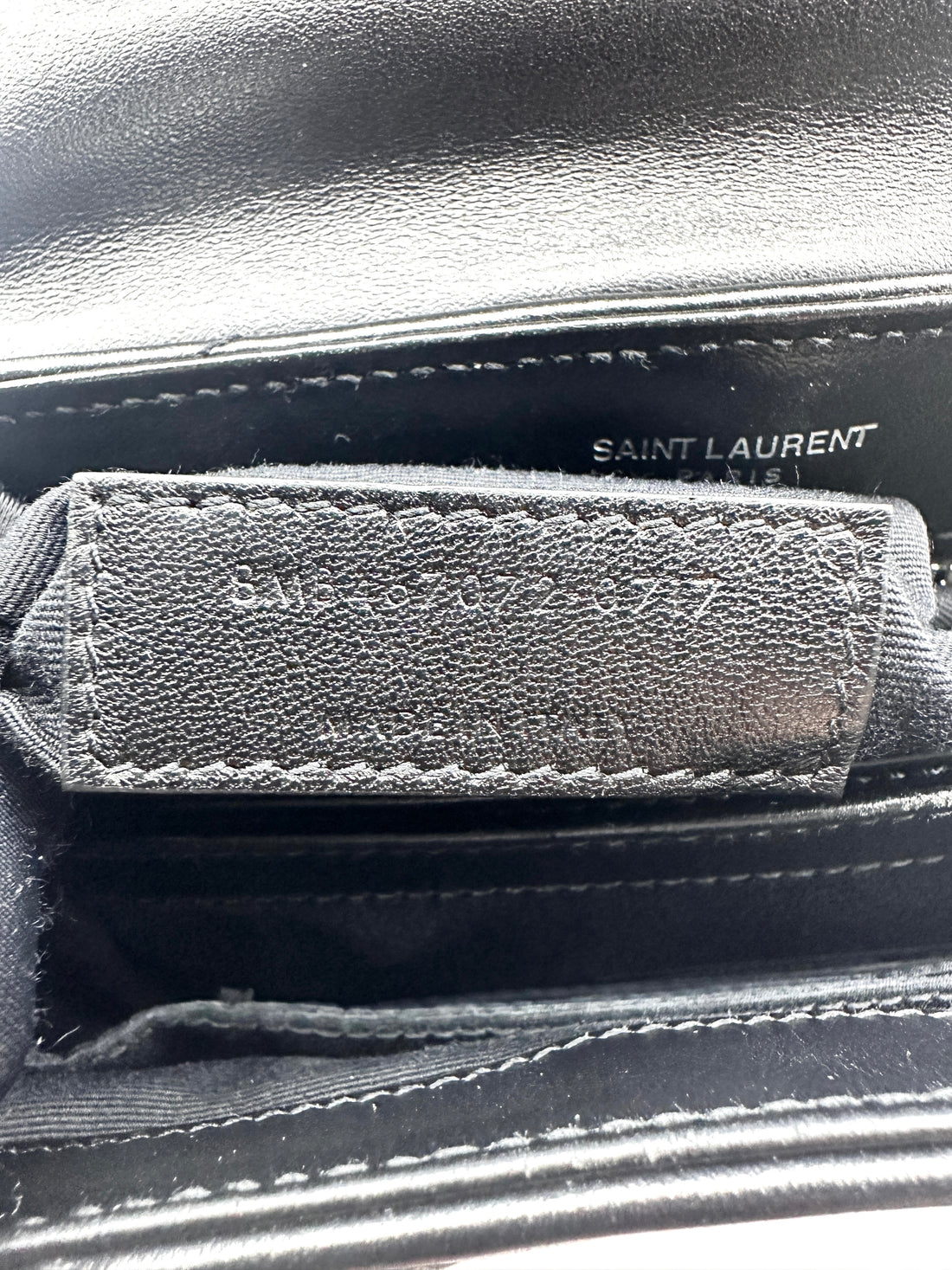 Saint Laurent Loulou Small Black Silver Full Leather V-Stitch Square Pouch SL143