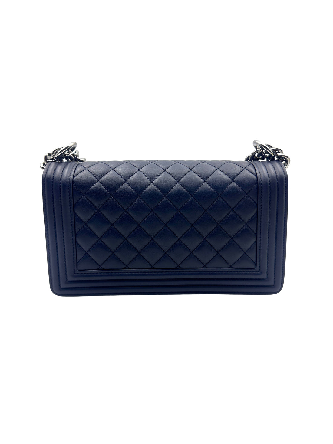 Chanel Classic LeBoy Bag with Silver Buckle Dark Blue (20***76) CC901