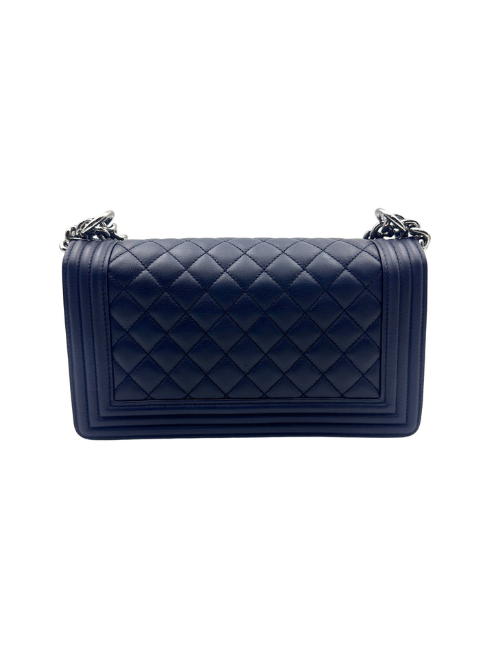 Chanel Classic LeBoy Bag with Silver Buckle Dark Blue (20***76) CC901