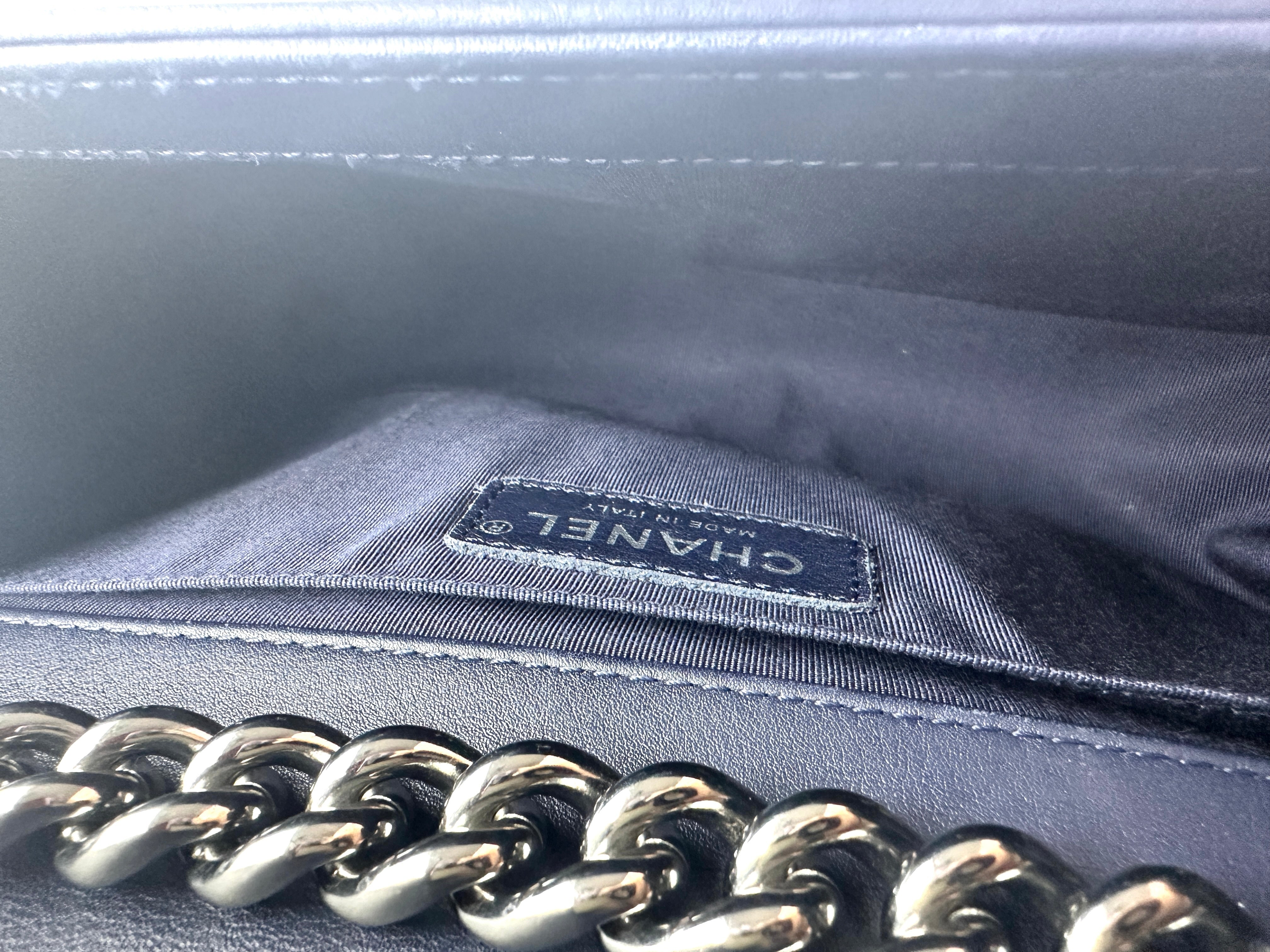 Chanel Classic LeBoy Bag with Silver Buckle Dark Blue (20***76) CC901