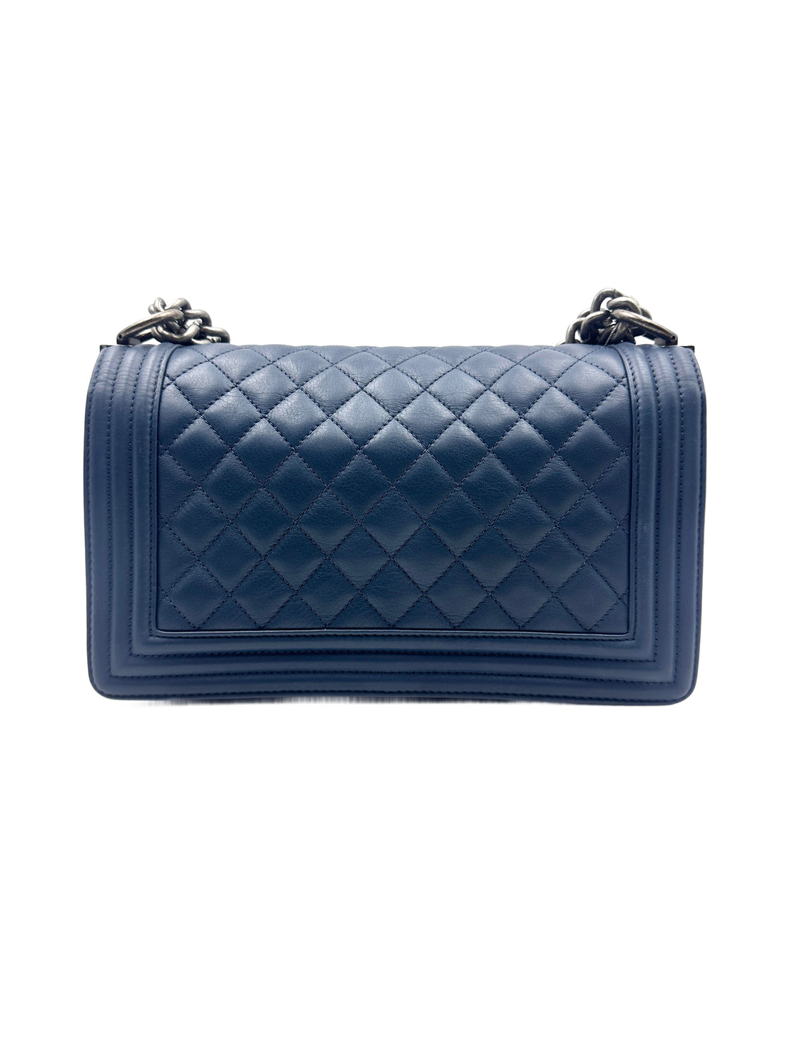 Chanel Leboy Bag with Antique-Finished Silver Buckle Blue Color (26***94) CC902