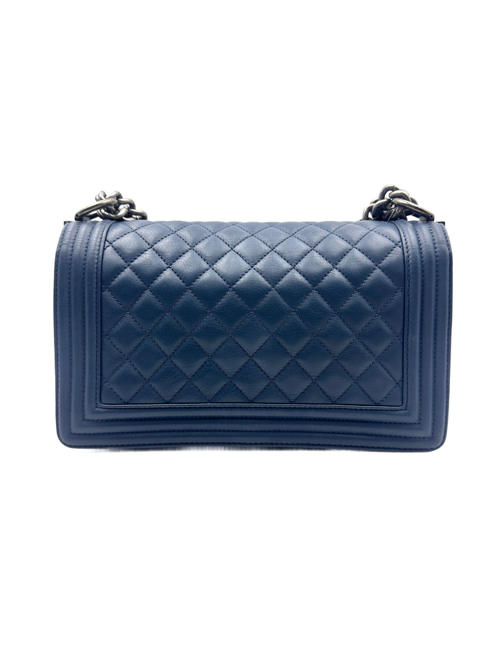 Chanel Leboy Bag with Antique-Finished Silver Buckle Blue Color (26***94) CC902