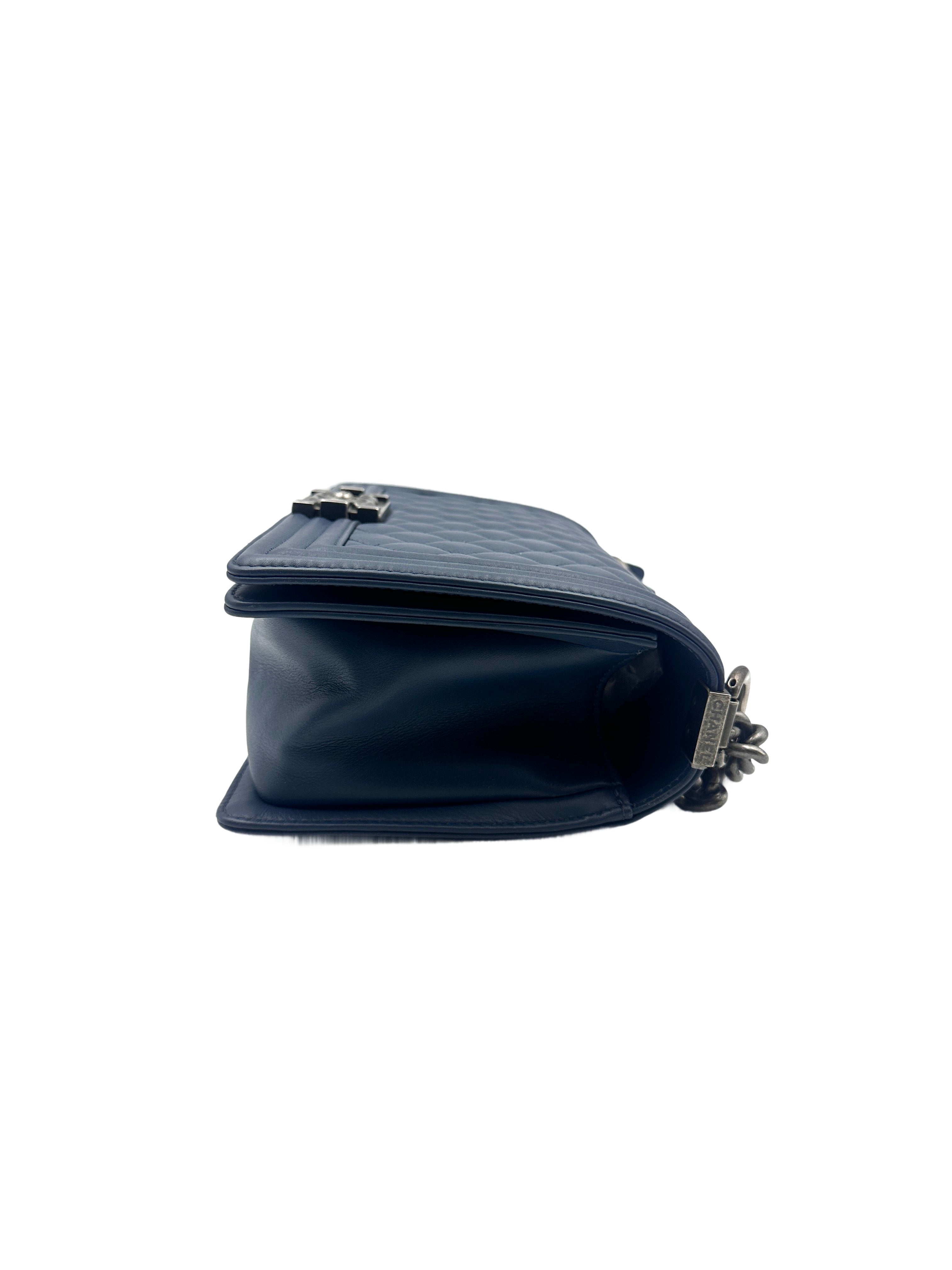 Chanel Leboy Bag with Antique-Finished Silver Buckle Blue Color (26***94) CC902