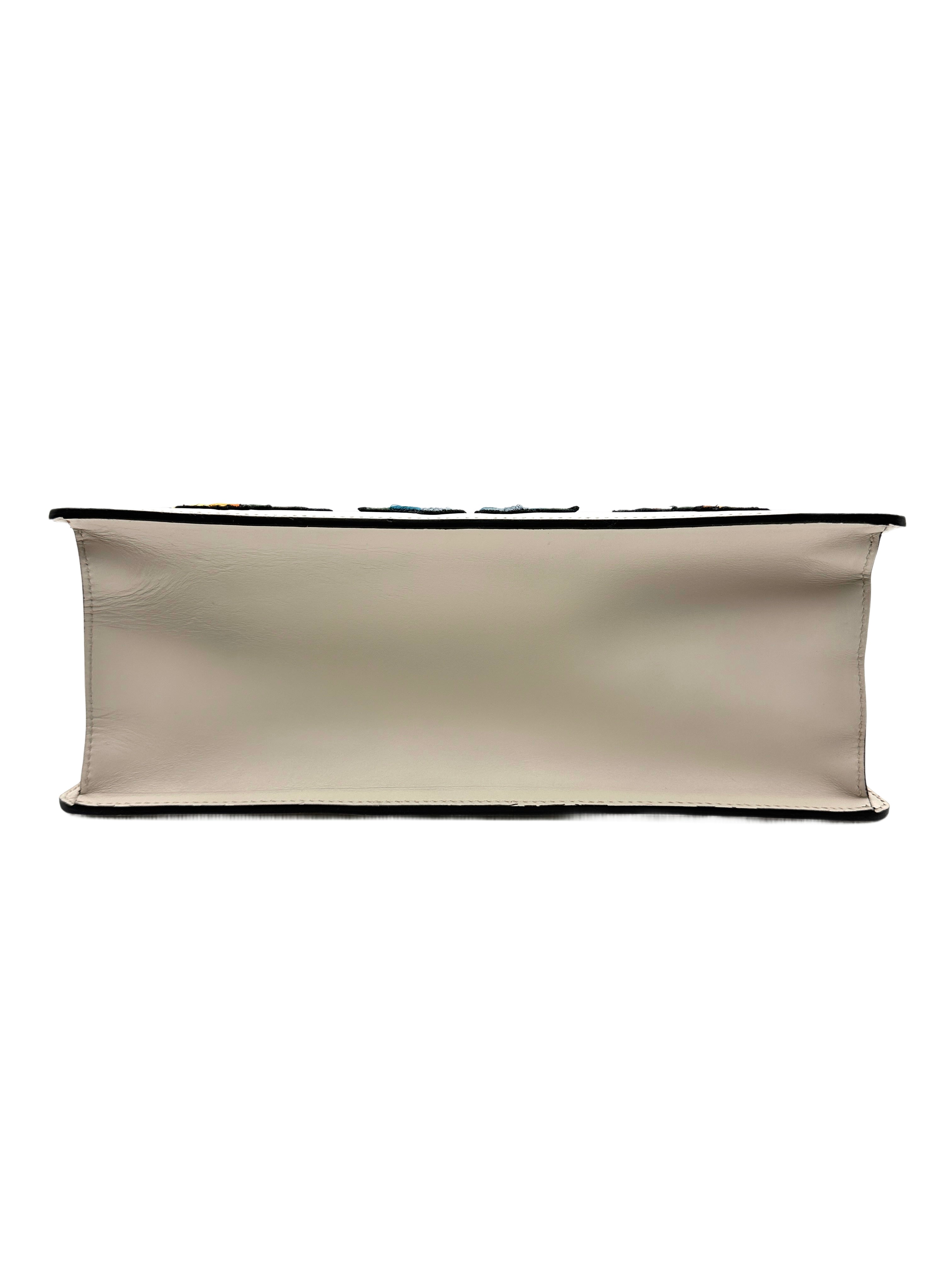 Gucci White Full-Leather Large Sylvie Shoulder/Crossbody Bag GG608