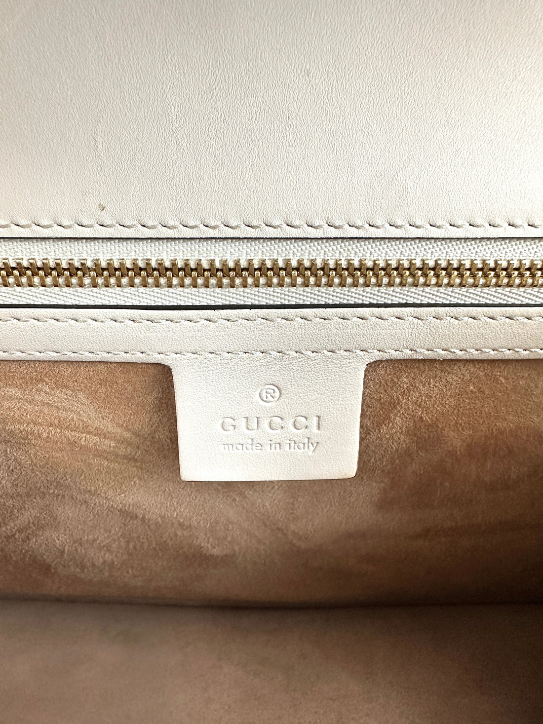 Gucci White Full-Leather Large Sylvie Shoulder/Crossbody Bag GG608