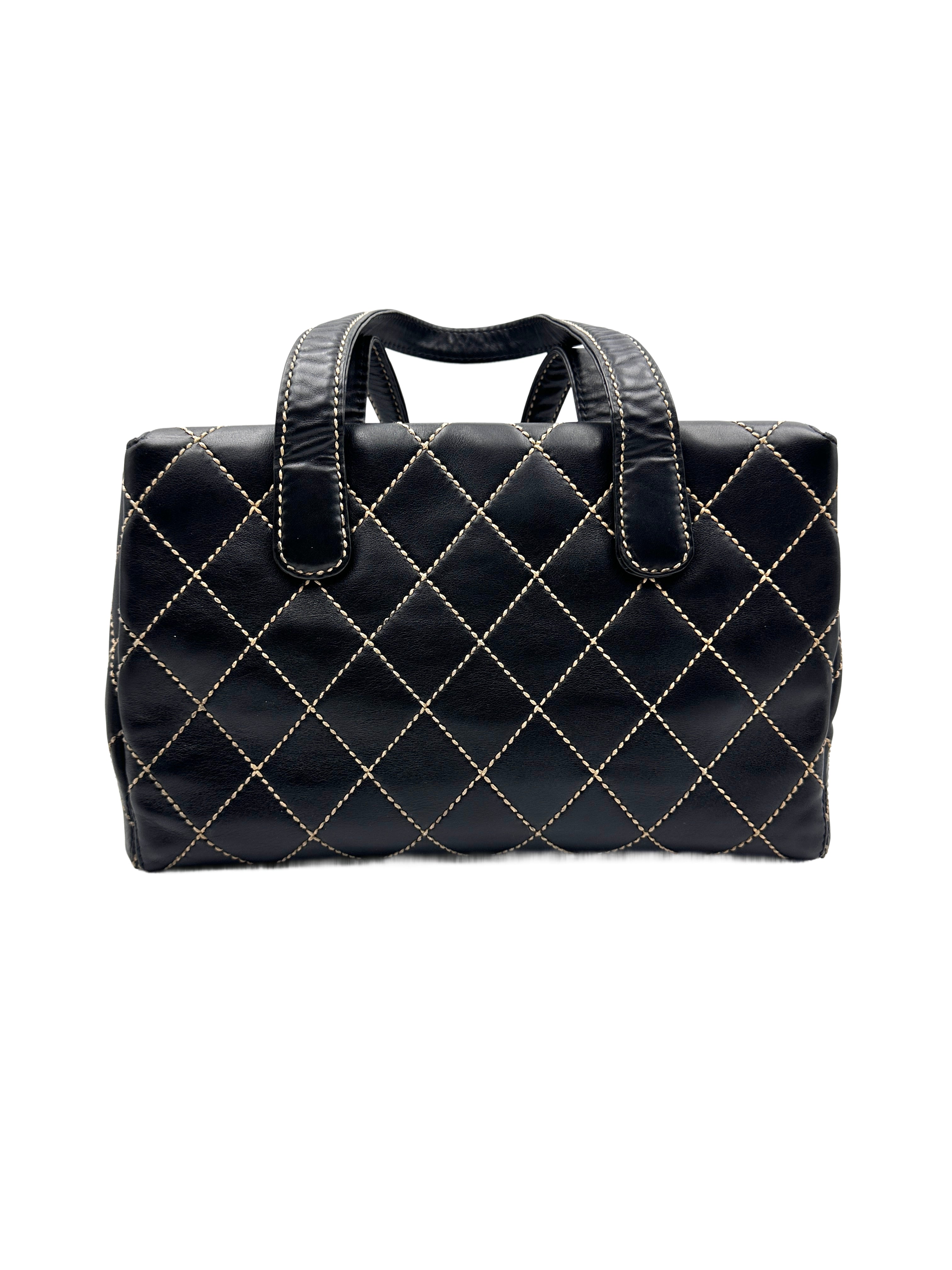 Chanel Vintage Boston Tote with Exposed Stitching (68***11) CC904