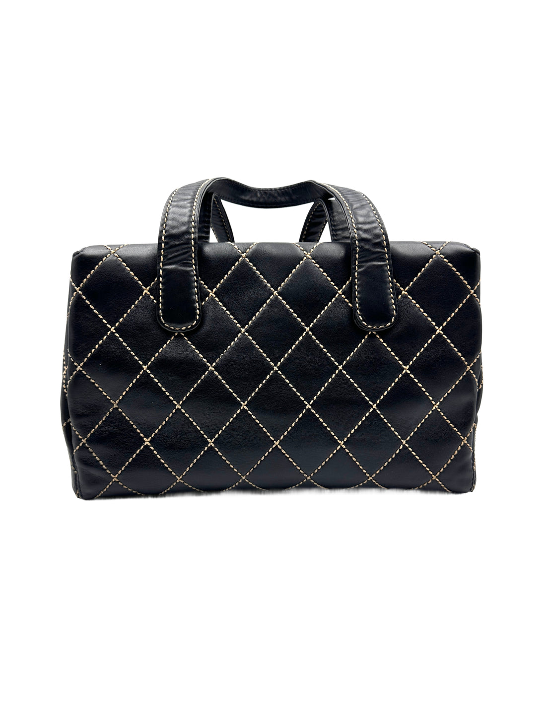 Chanel Vintage Boston Tote with Exposed Stitching (68***11) CC904