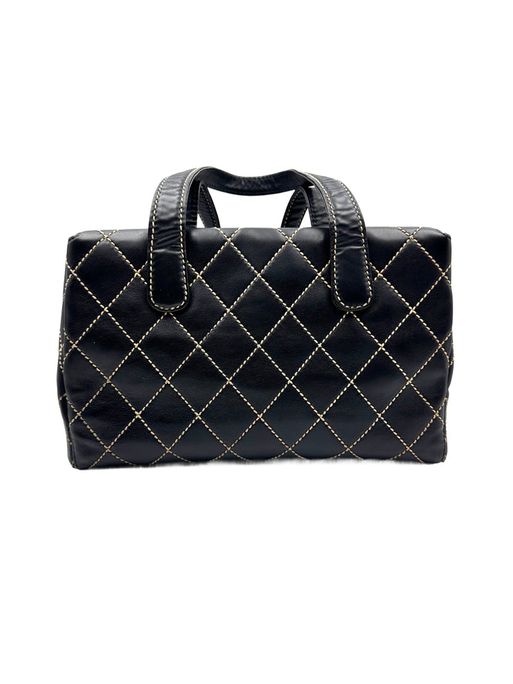 Chanel Vintage Boston Tote with Exposed Stitching (68***11) CC904