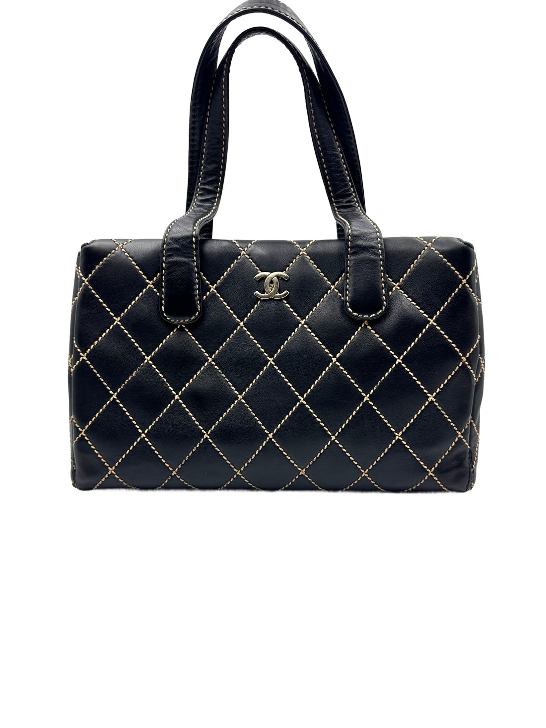 Chanel Vintage Boston Tote with Exposed Stitching (68***11) CC904