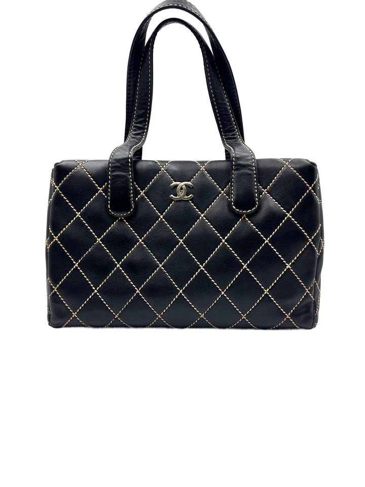 Chanel Vintage Boston Tote with Exposed Stitching (68***11) CC904