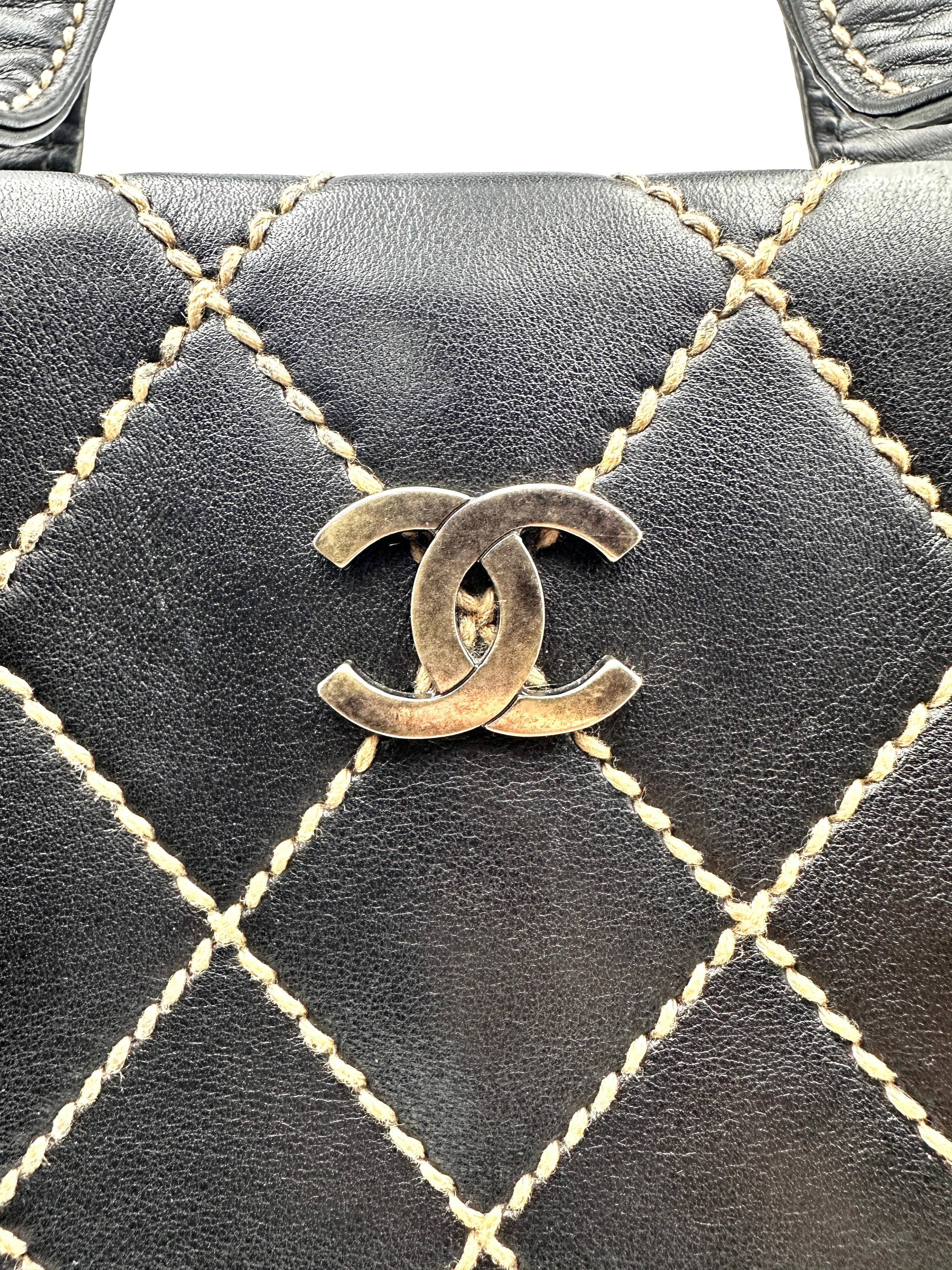 Chanel Vintage Boston Tote with Exposed Stitching (68***11) CC904
