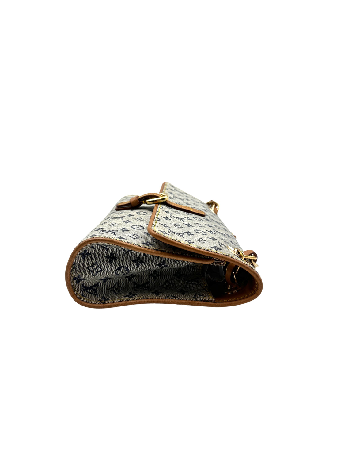 LV Monogram Denim Chain Flap Envelope Hobo Bag LV1409