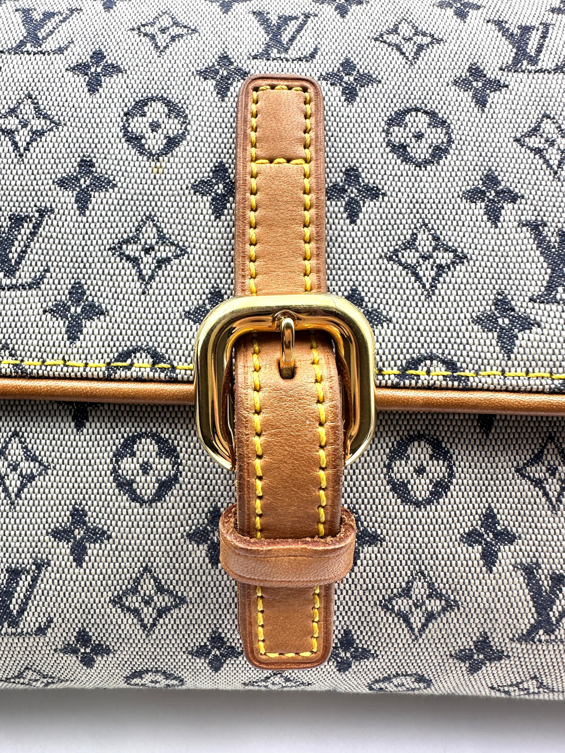LV Monogram Denim Chain Flap Envelope Hobo Bag LV1409