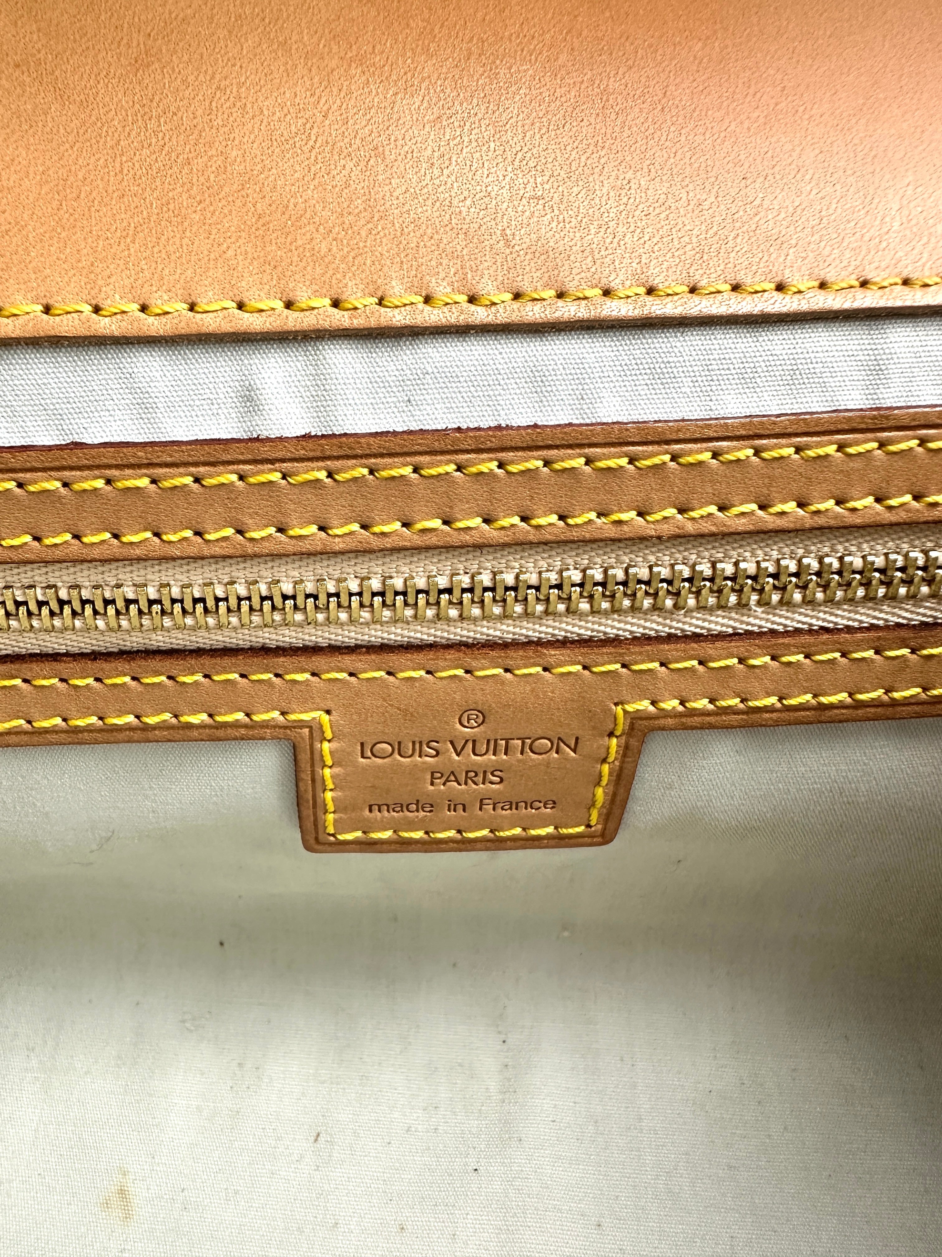 LV Monogram Denim Chain Flap Envelope Hobo Bag LV1409