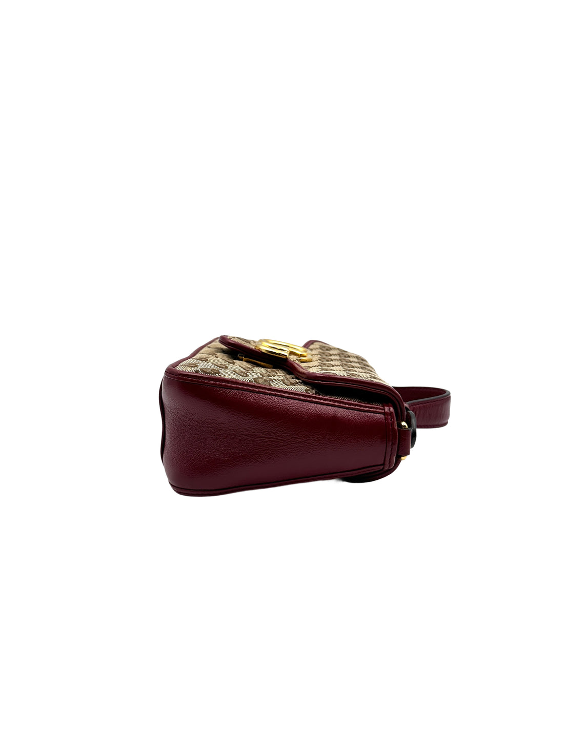 Gucci Marmont Matelasse Top Handle Khaki Red Shoulder Bag GG609