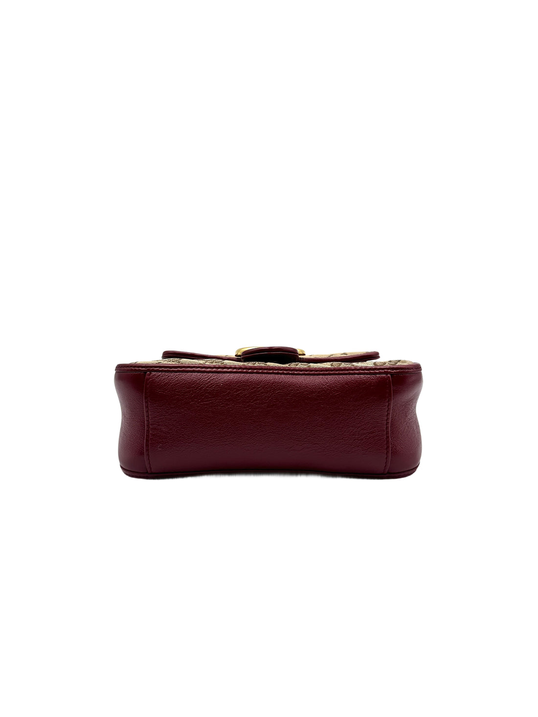 Gucci Marmont Matelasse Top Handle Khaki Red Shoulder Bag GG609